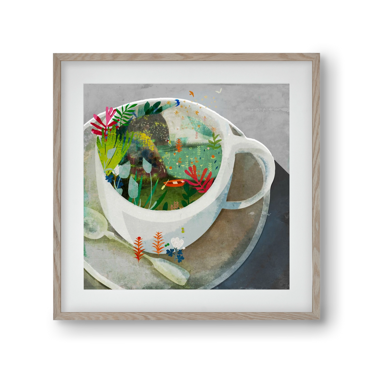 Kávé, 30x30 cm (20x20 cm), Tölgy keret, paszpartuval