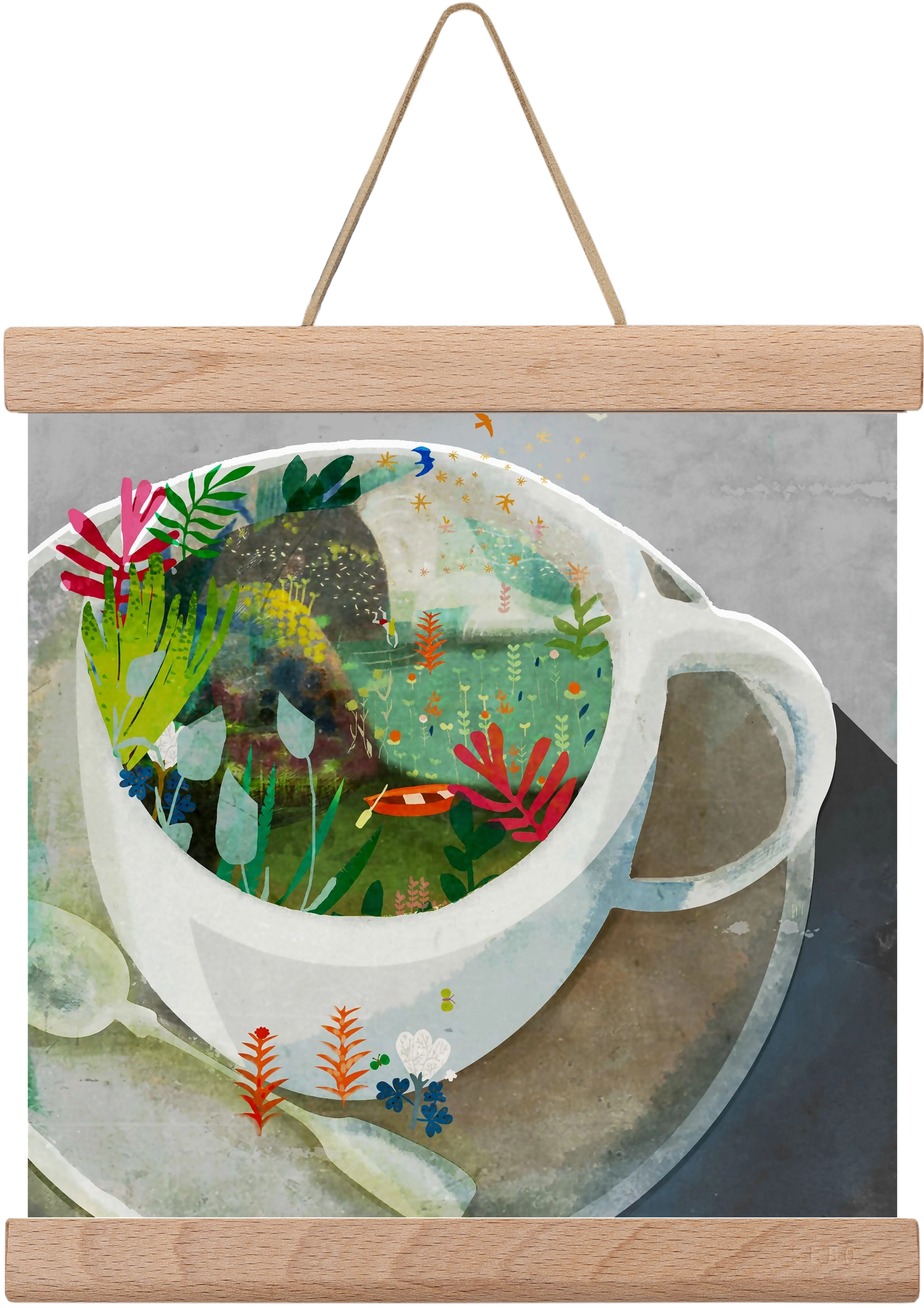 Kávé, 20x20 cm (20x20 cm), Tölgy akasztó