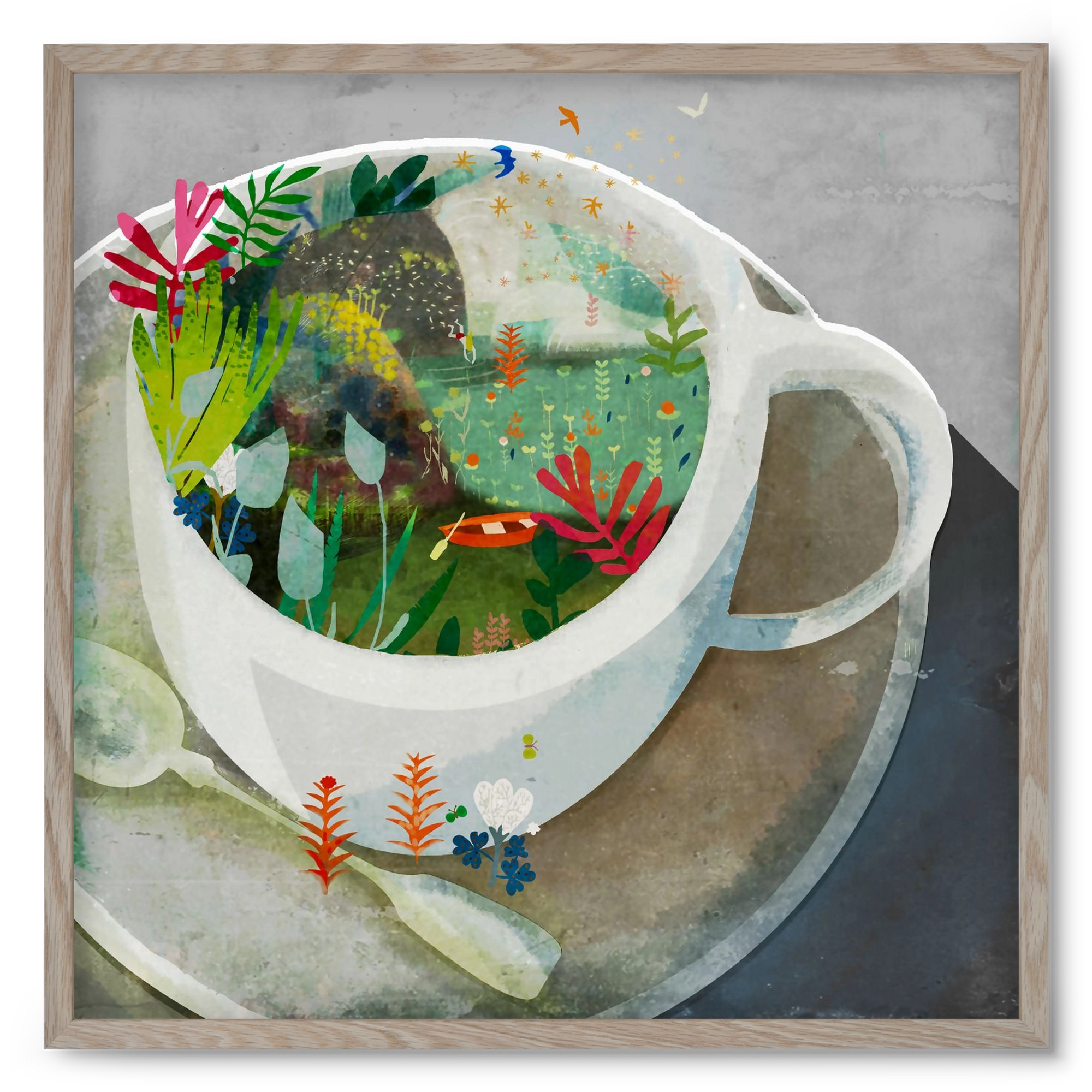 Kávé, 50x50 cm (50x50 cm), Tölgy keret