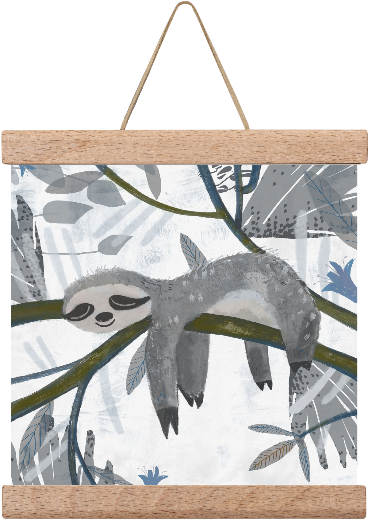 Lajhár, 20x20 cm (20x20 cm), Tölgy akasztó