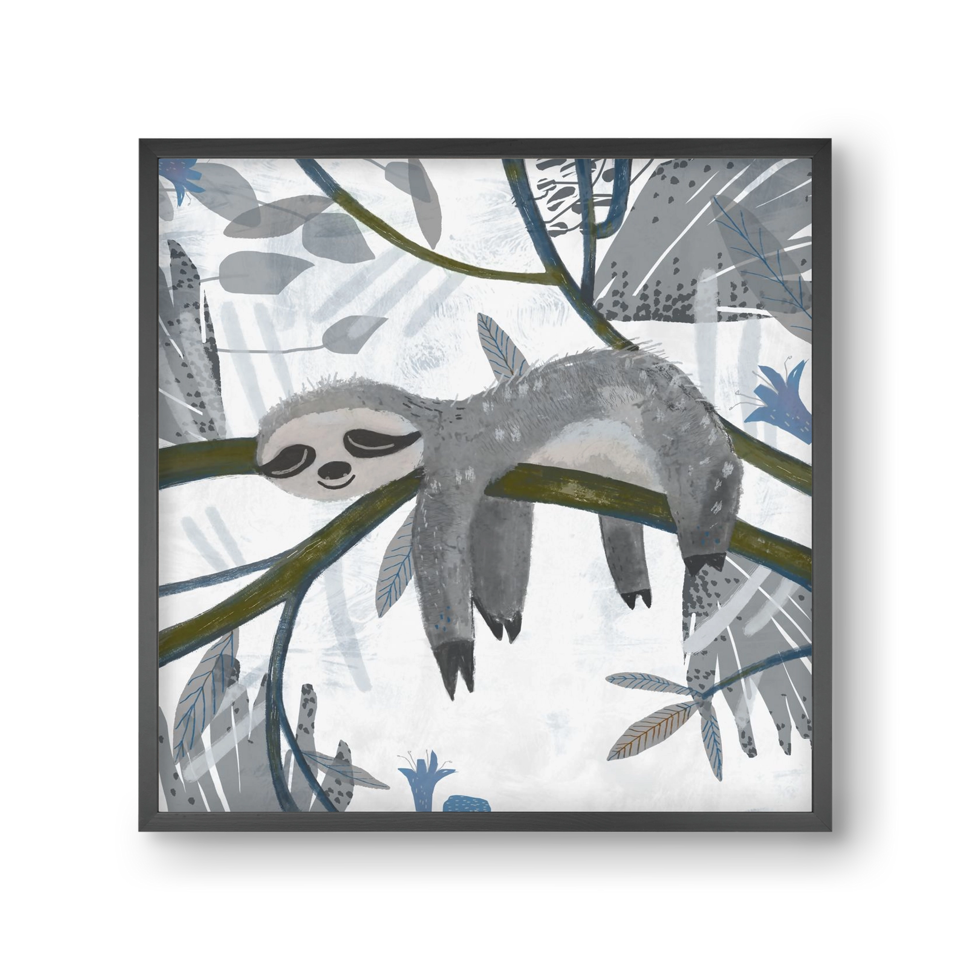 Lajhár, 30x30 cm (30x30 cm), Fekete keret