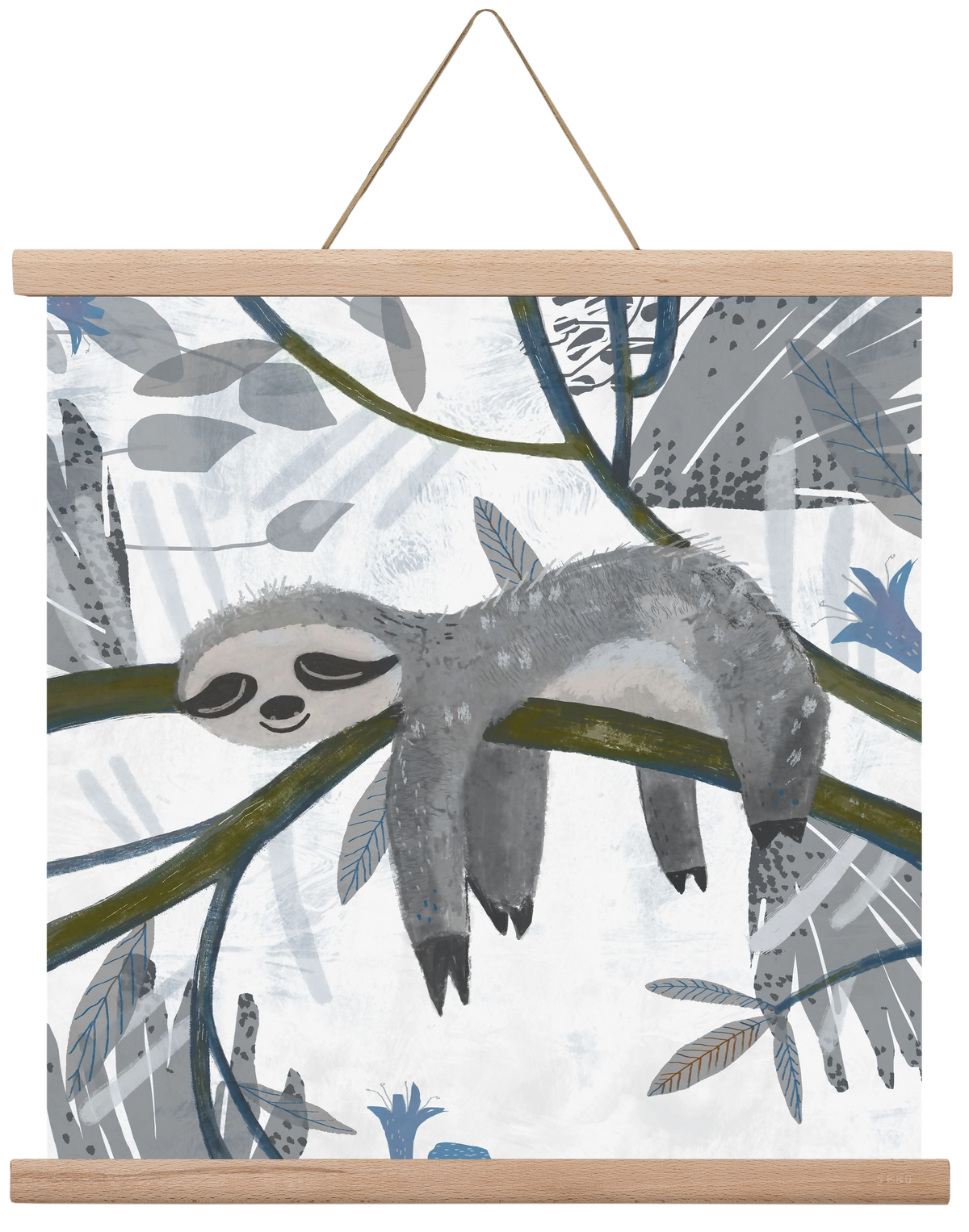 Lajhár, 40x40 cm (40x40 cm), Tölgy akasztó