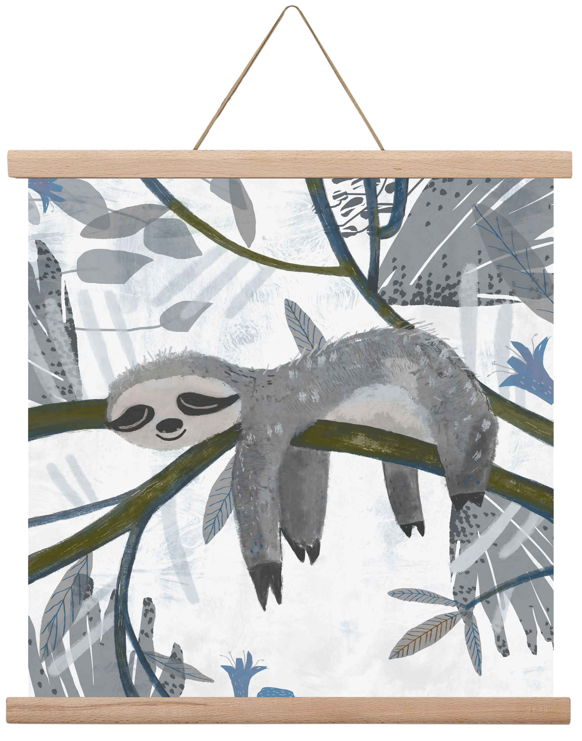 Lajhár, 40x40 cm (40x40 cm), Tölgy akasztó