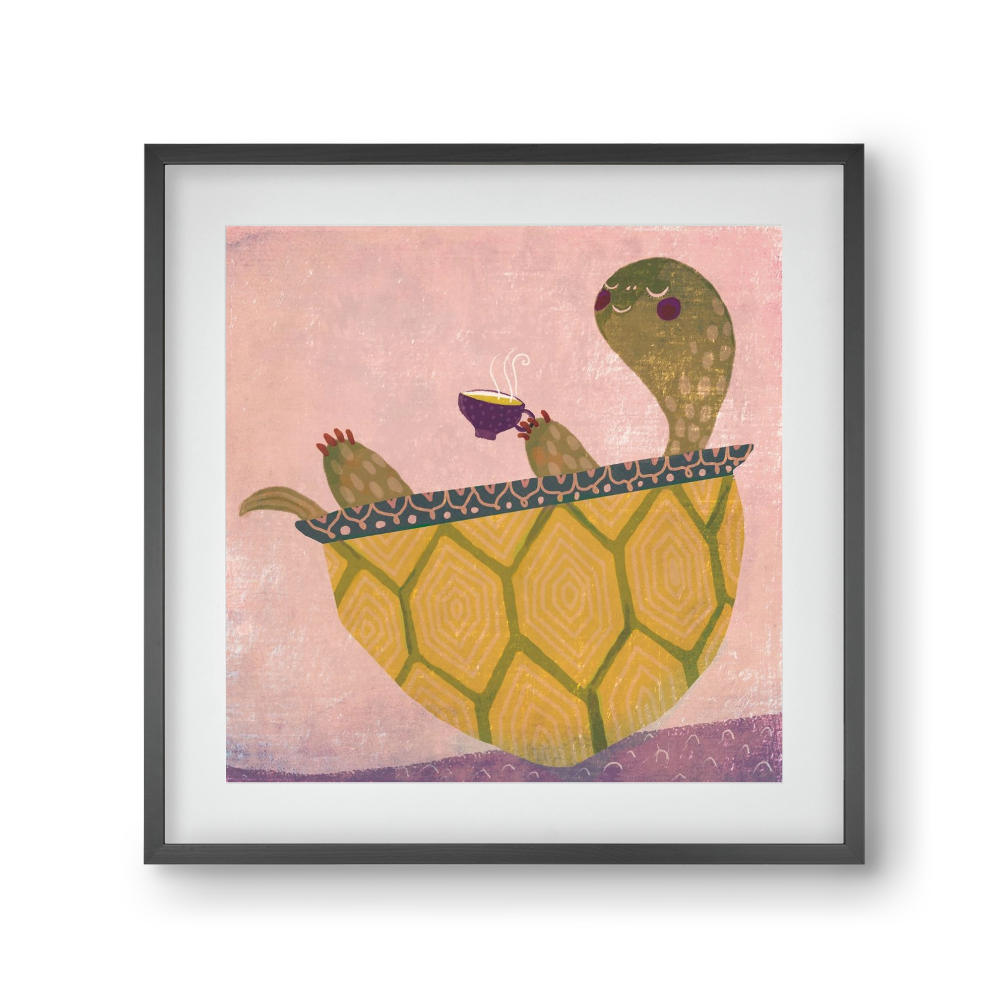 Teknős, 30x30 cm (20x20 cm), Fekete keret, paszpartuval