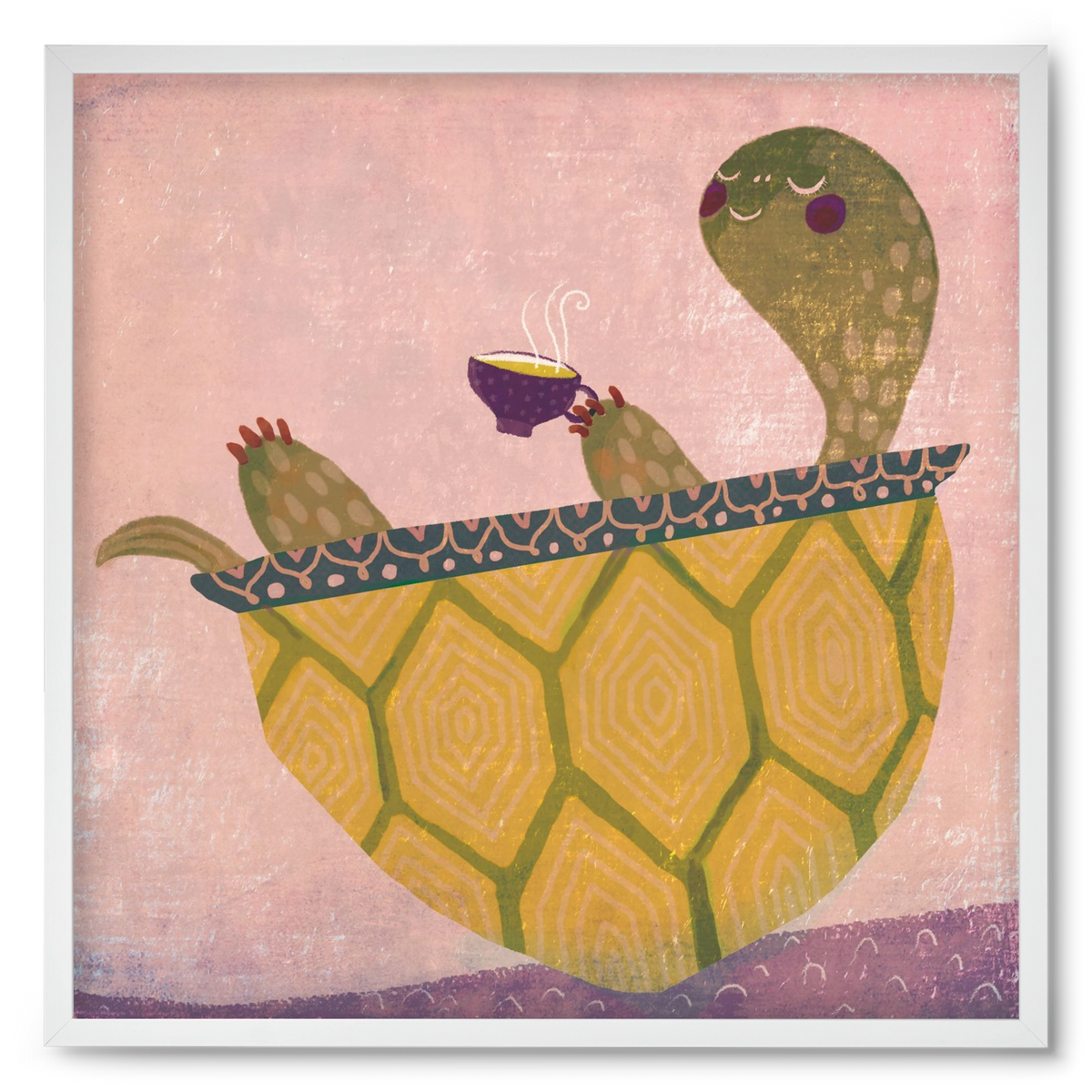 Teknős, 50x50 cm (50x50 cm), Fehér keret