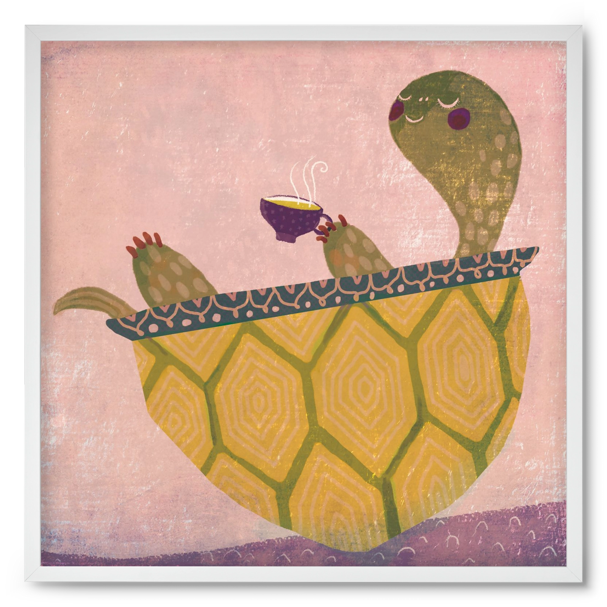 Teknős, 50x50 cm (50x50 cm), Fehér keret