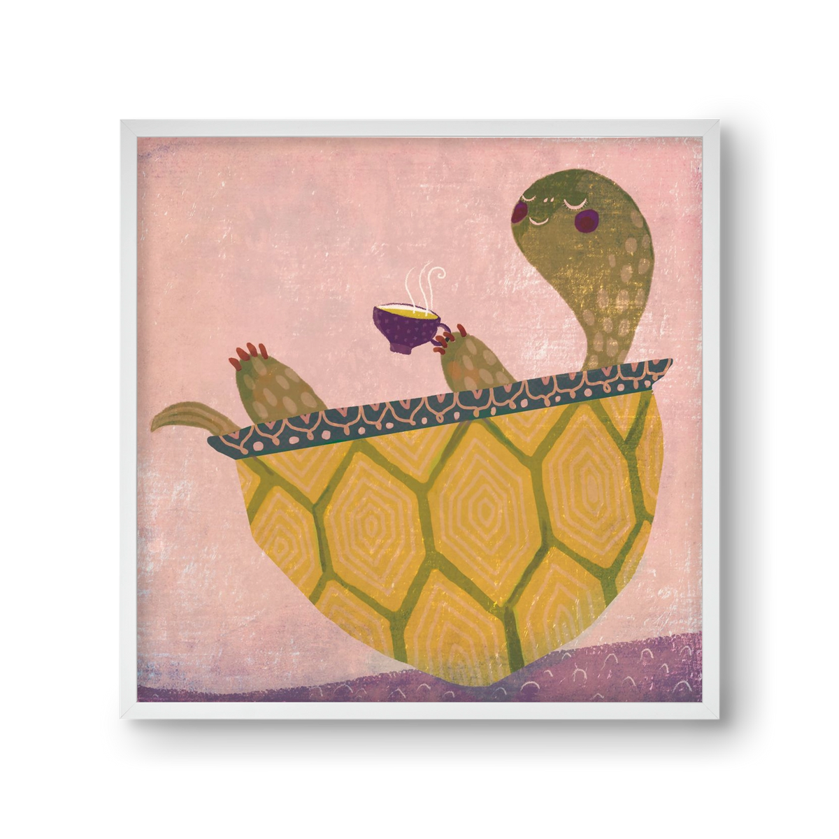 Teknős, 30x30 cm (30x30 cm), Fehér keret