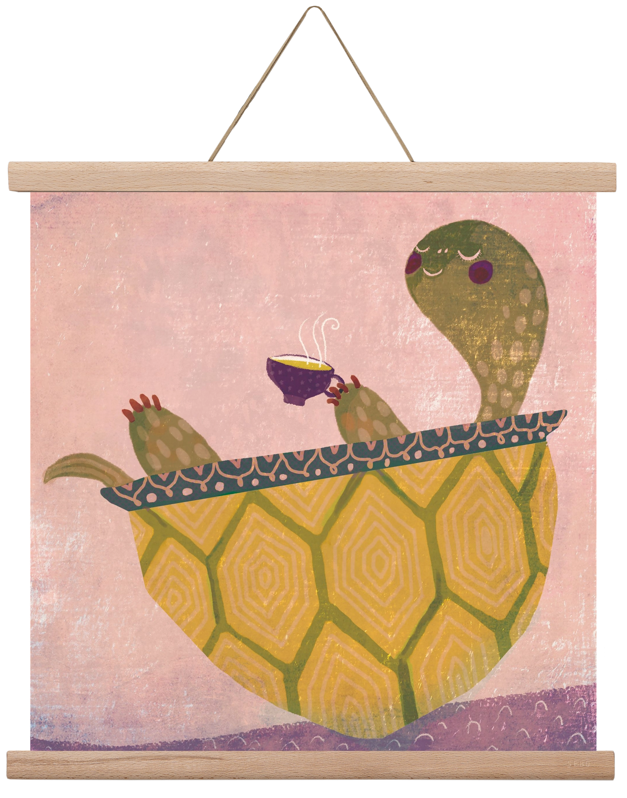 Teknős, 40x40 cm (40x40 cm), Tölgy akasztó
