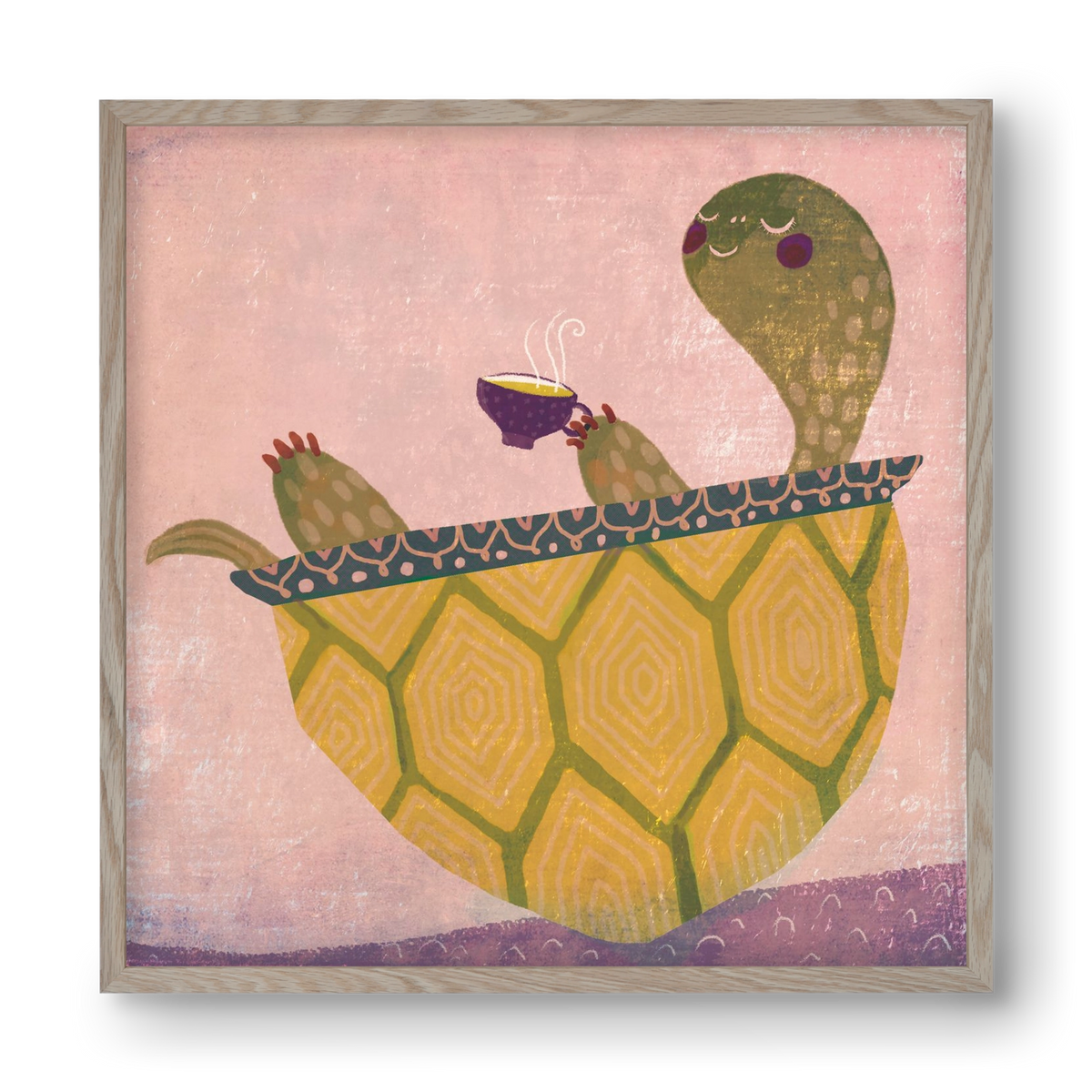 Teknős, 40x40 cm (40x40 cm), Tölgy keret