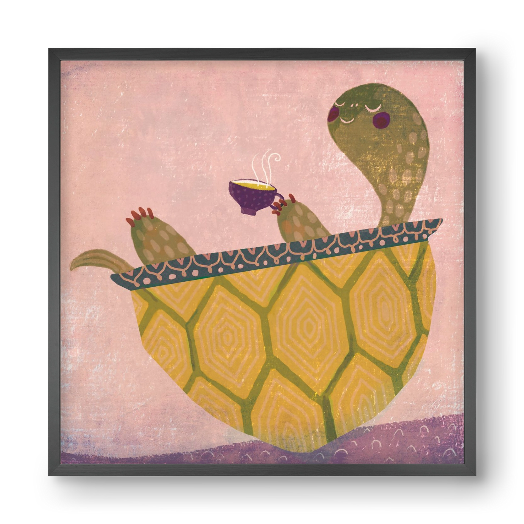 Teknős, 40x40 cm (40x40 cm), Fekete keret