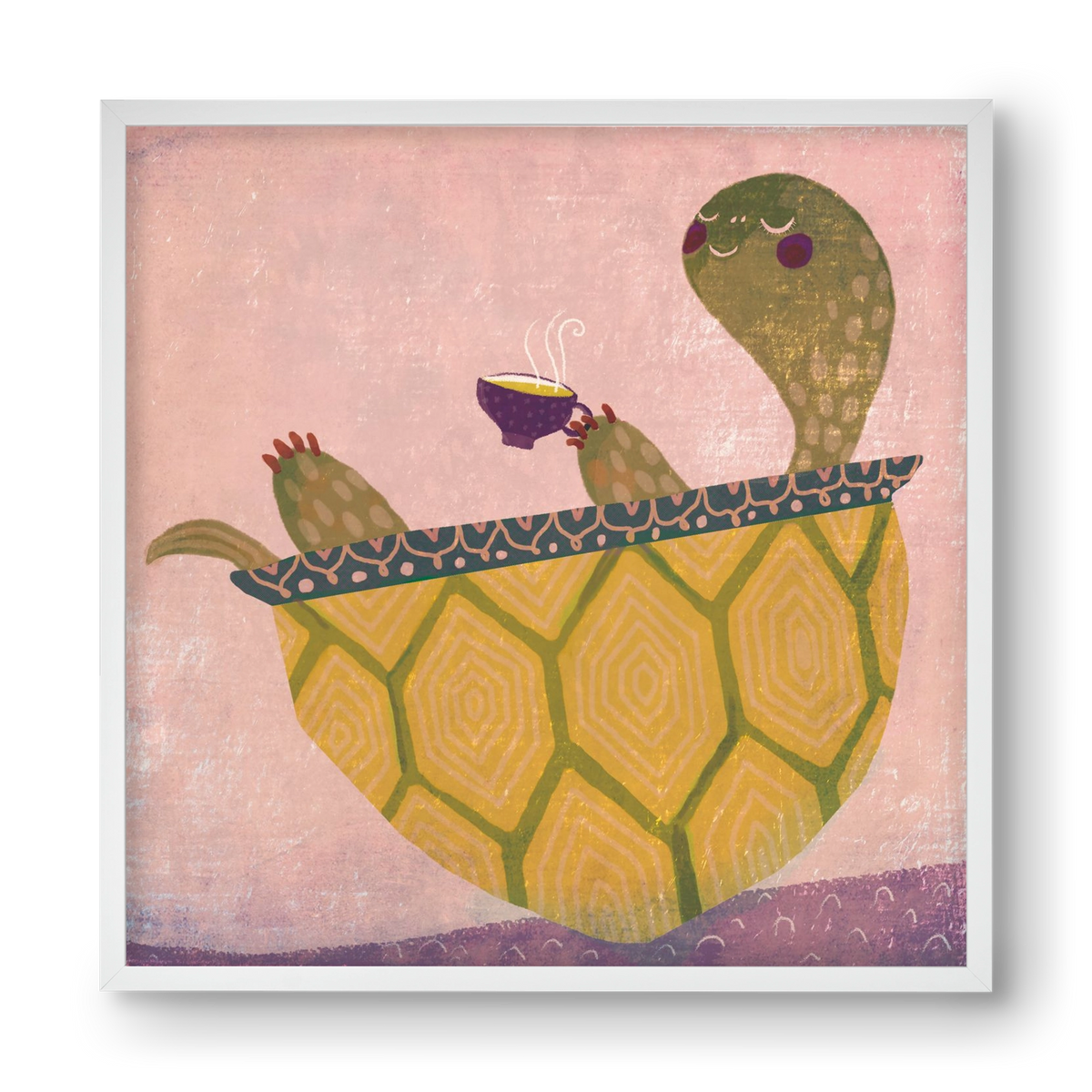 Teknős, 40x40 cm (40x40 cm), Fehér keret