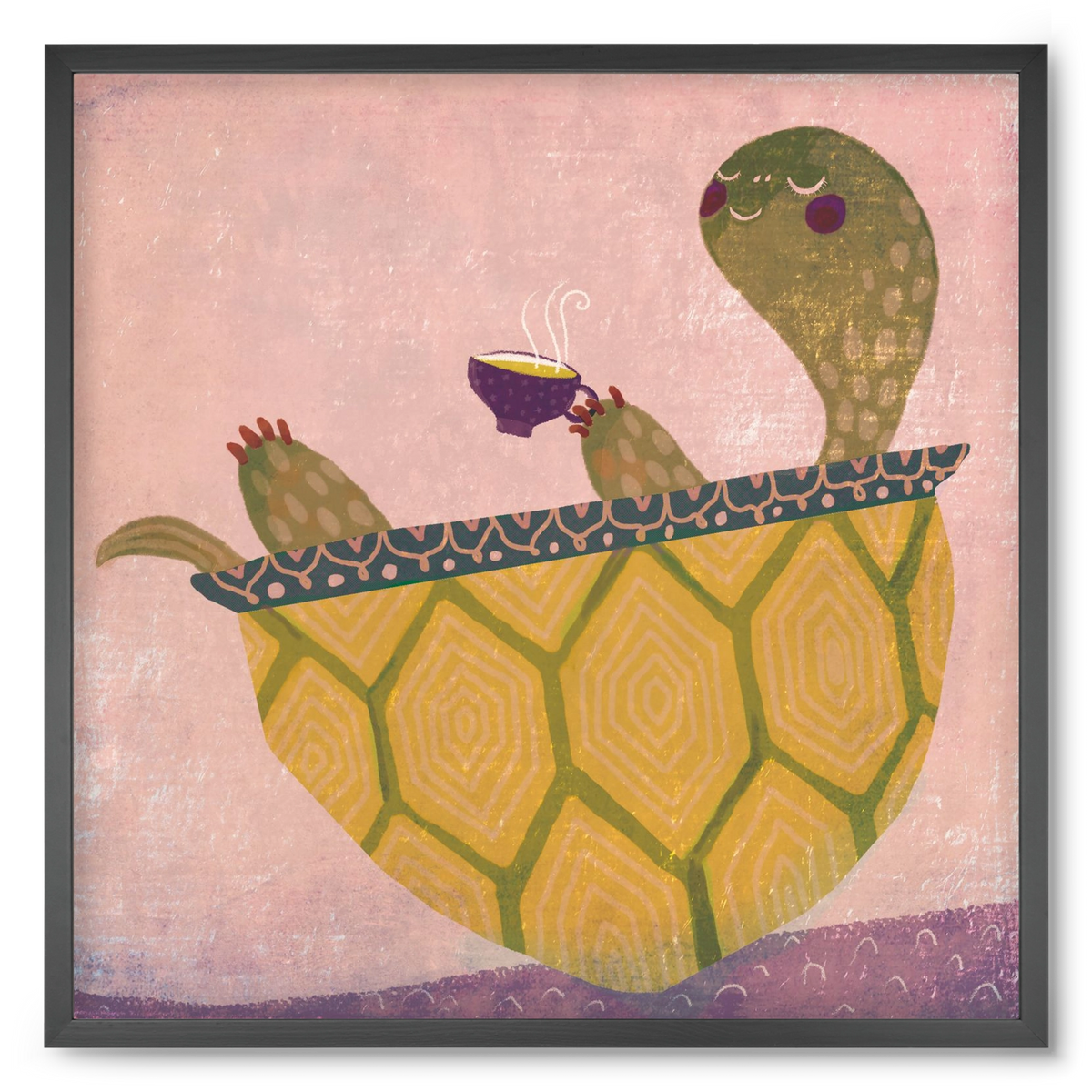 Teknős, 50x50 cm (50x50 cm), Fekete keret