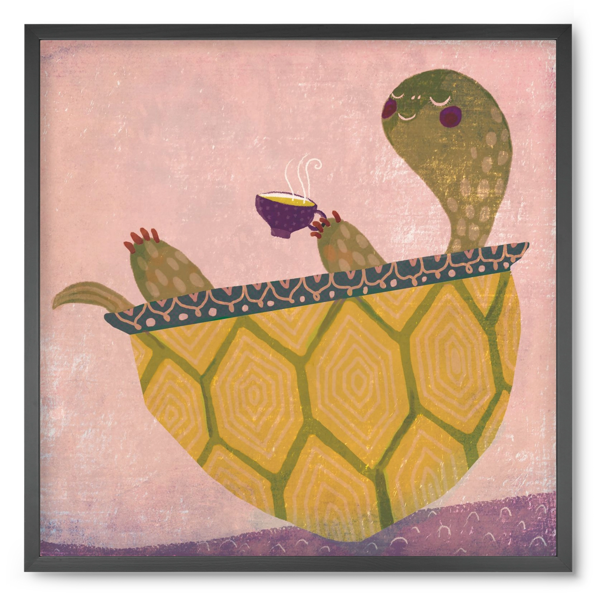 Teknős, 50x50 cm (50x50 cm), Fekete keret