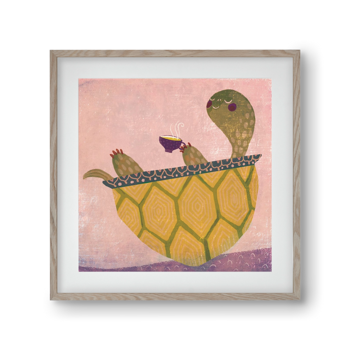 Teknős, 30x30 cm (20x20 cm), Tölgy keret, paszpartuval