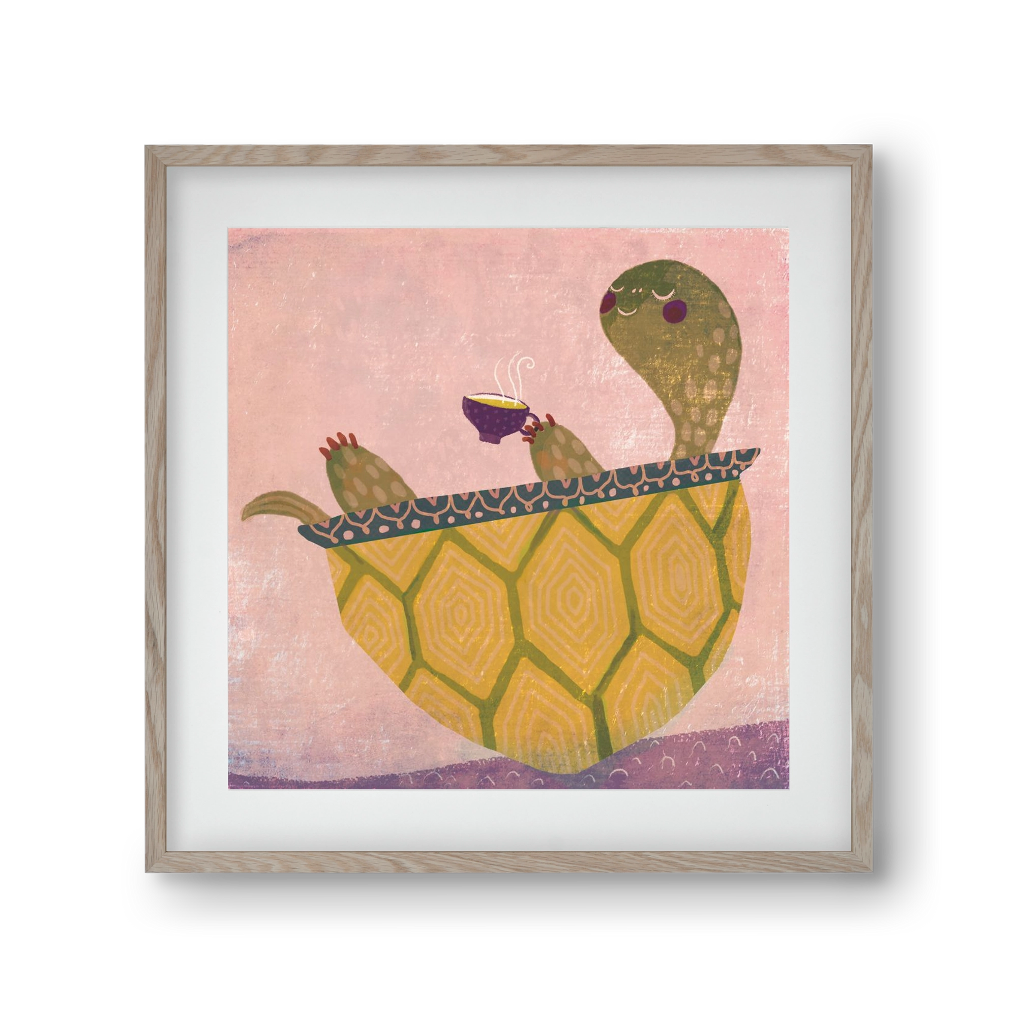 Teknős, 30x30 cm (20x20 cm), Tölgy keret, paszpartuval