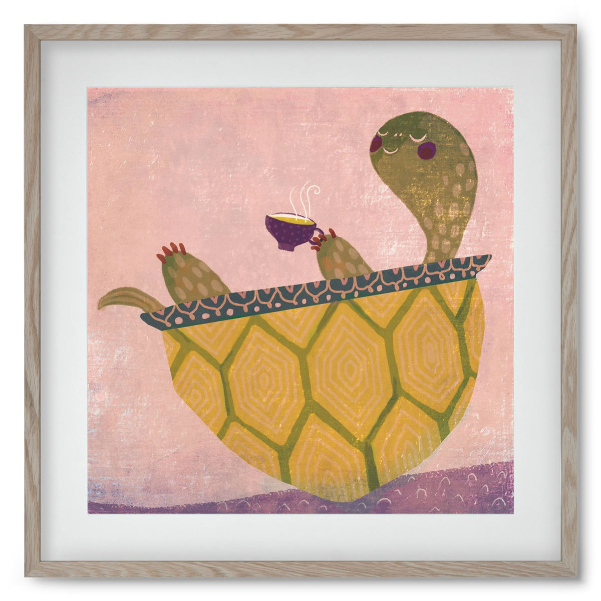 Teknős, 50x50 cm (40x40 cm), Tölgy keret, paszpartuval