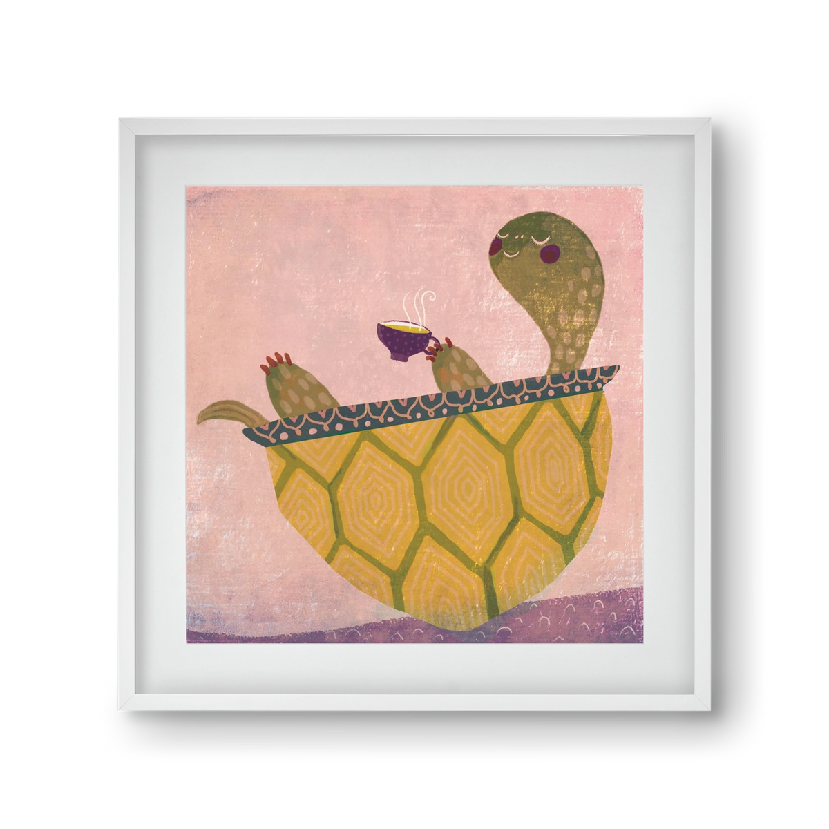 Teknős, 30x30 cm (20x20 cm), Fehér keret, paszpartuval