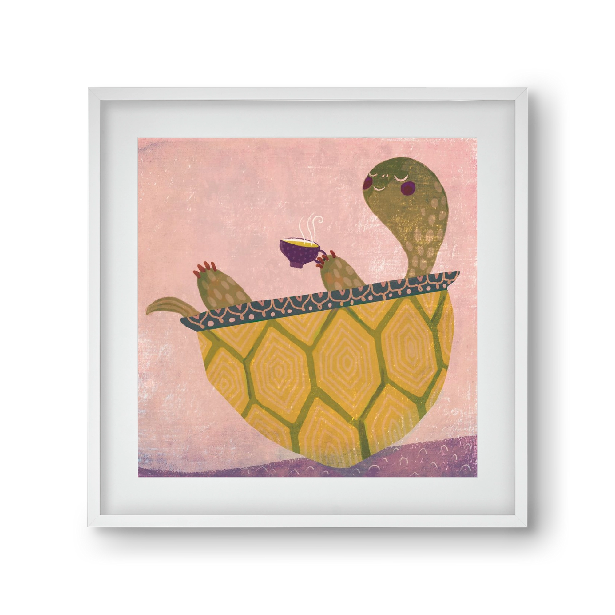 Teknős, 30x30 cm (20x20 cm), Fehér keret, paszpartuval