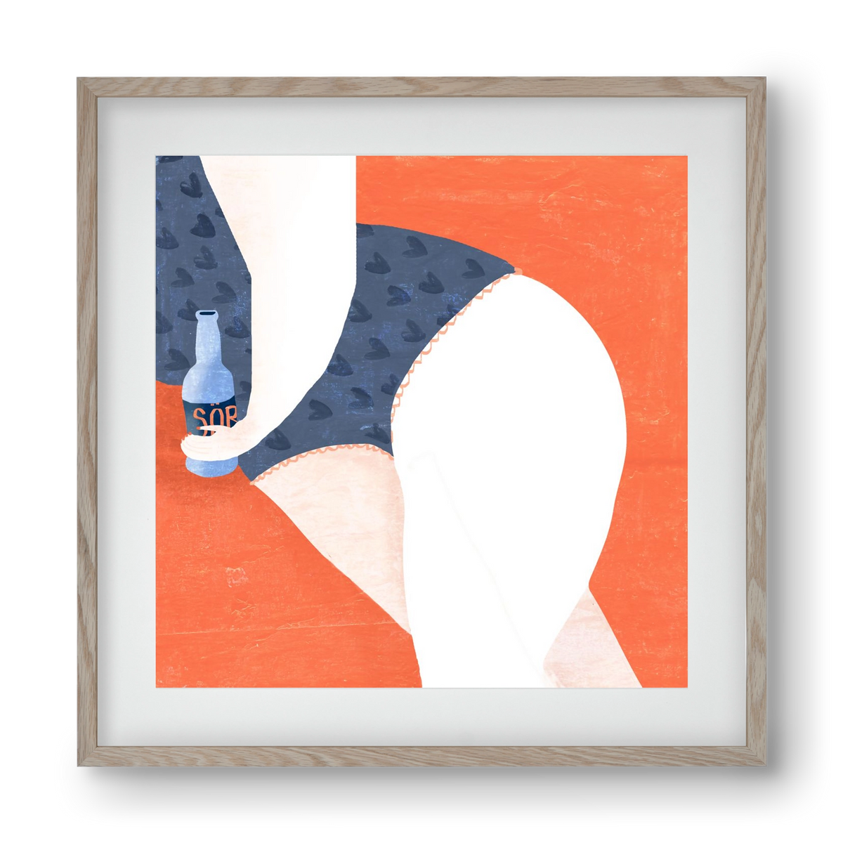 Sör, 40x40 cm (30x30 cm), Tölgy keret, paszpartuval