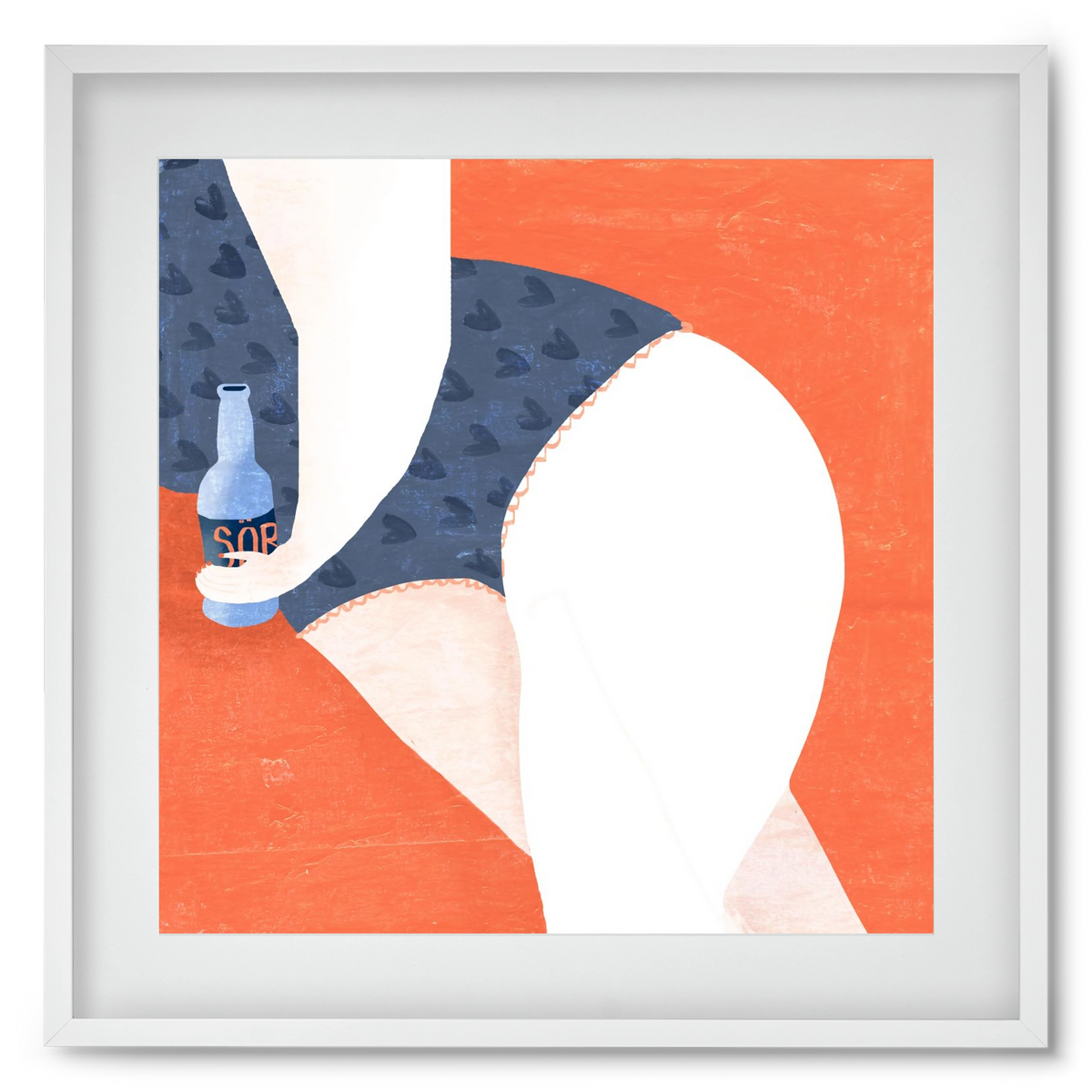 Sör, 50x50 cm (40x40 cm), Fehér keret, paszpartuval