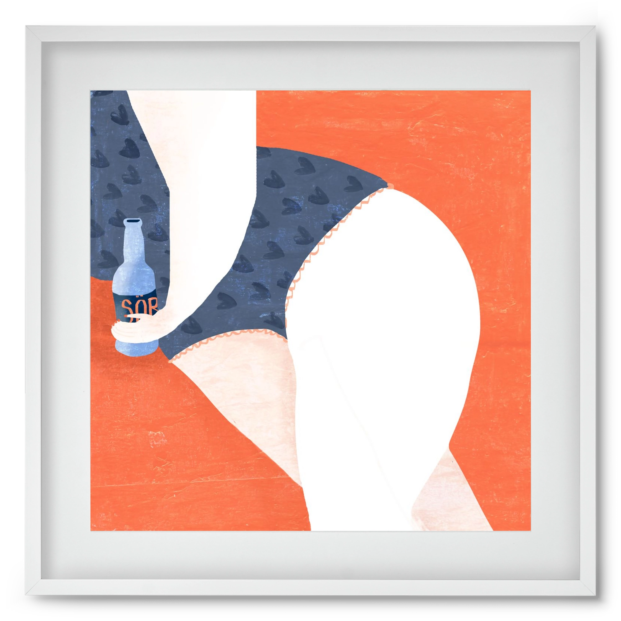 Sör, 50x50 cm (40x40 cm), Fehér keret, paszpartuval