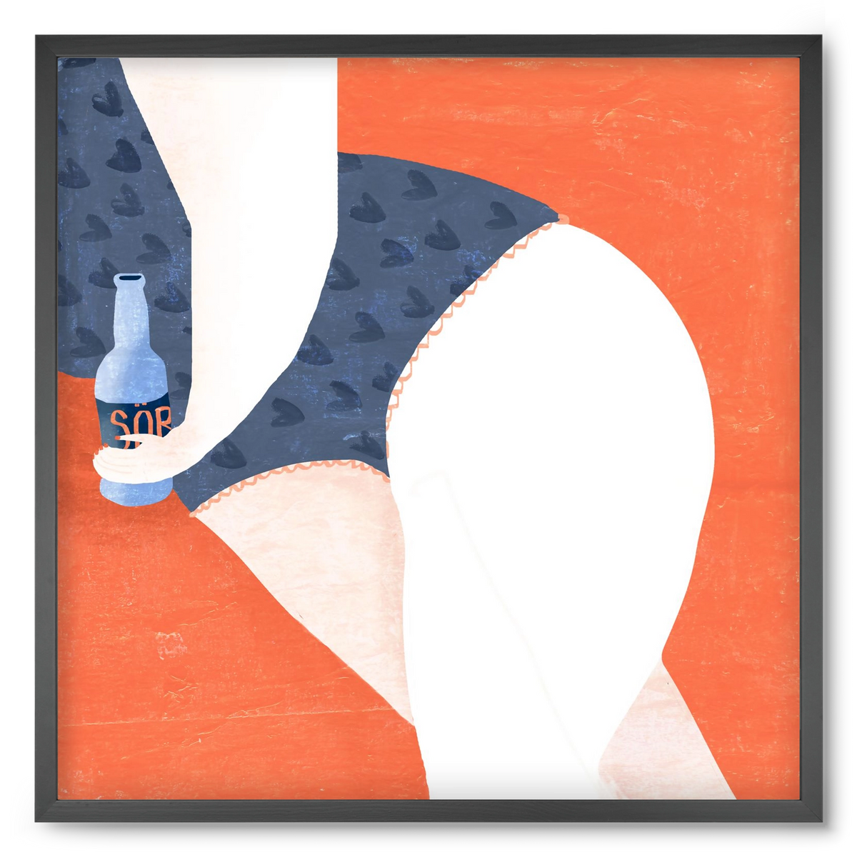 Sör, 50x50 cm (50x50 cm), Fekete keret