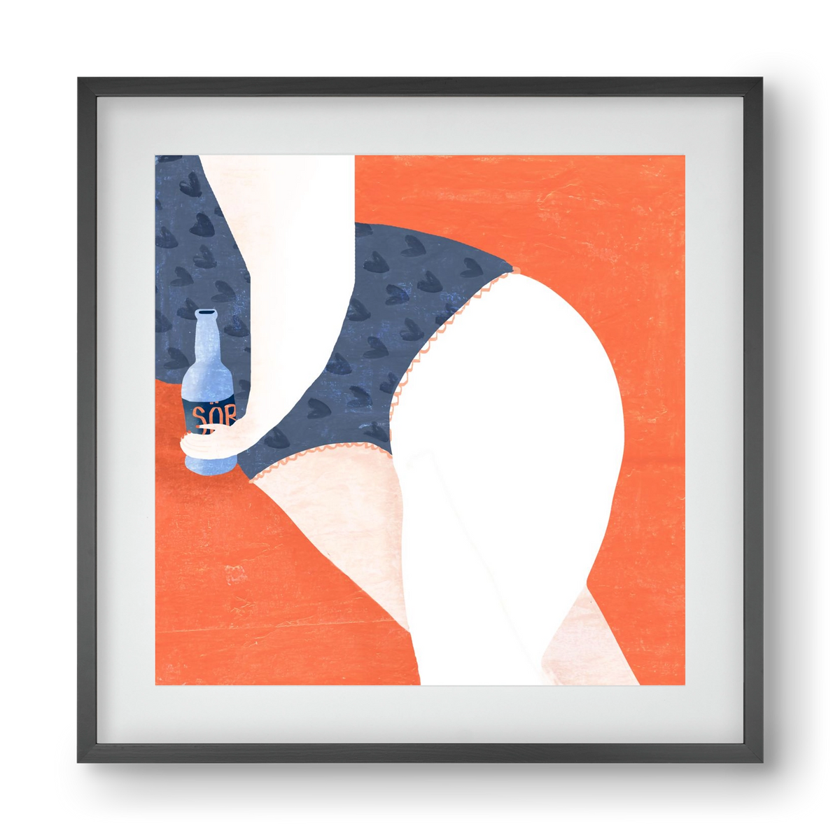 Sör, 40x40 cm (30x30 cm), Fekete keret, paszpartuval