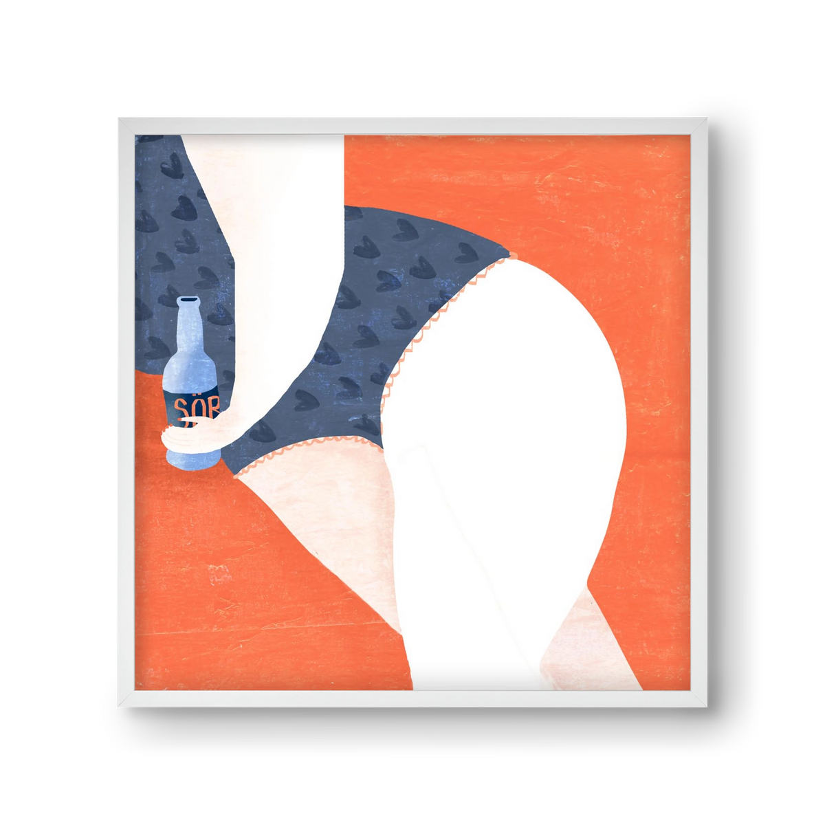 Sör, 30x30 cm (30x30 cm), Fehér keret