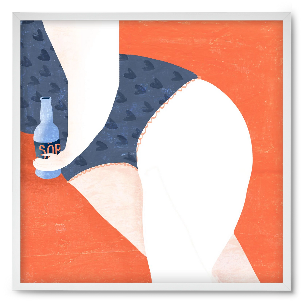 Sör, 50x50 cm (50x50 cm), Fehér keret