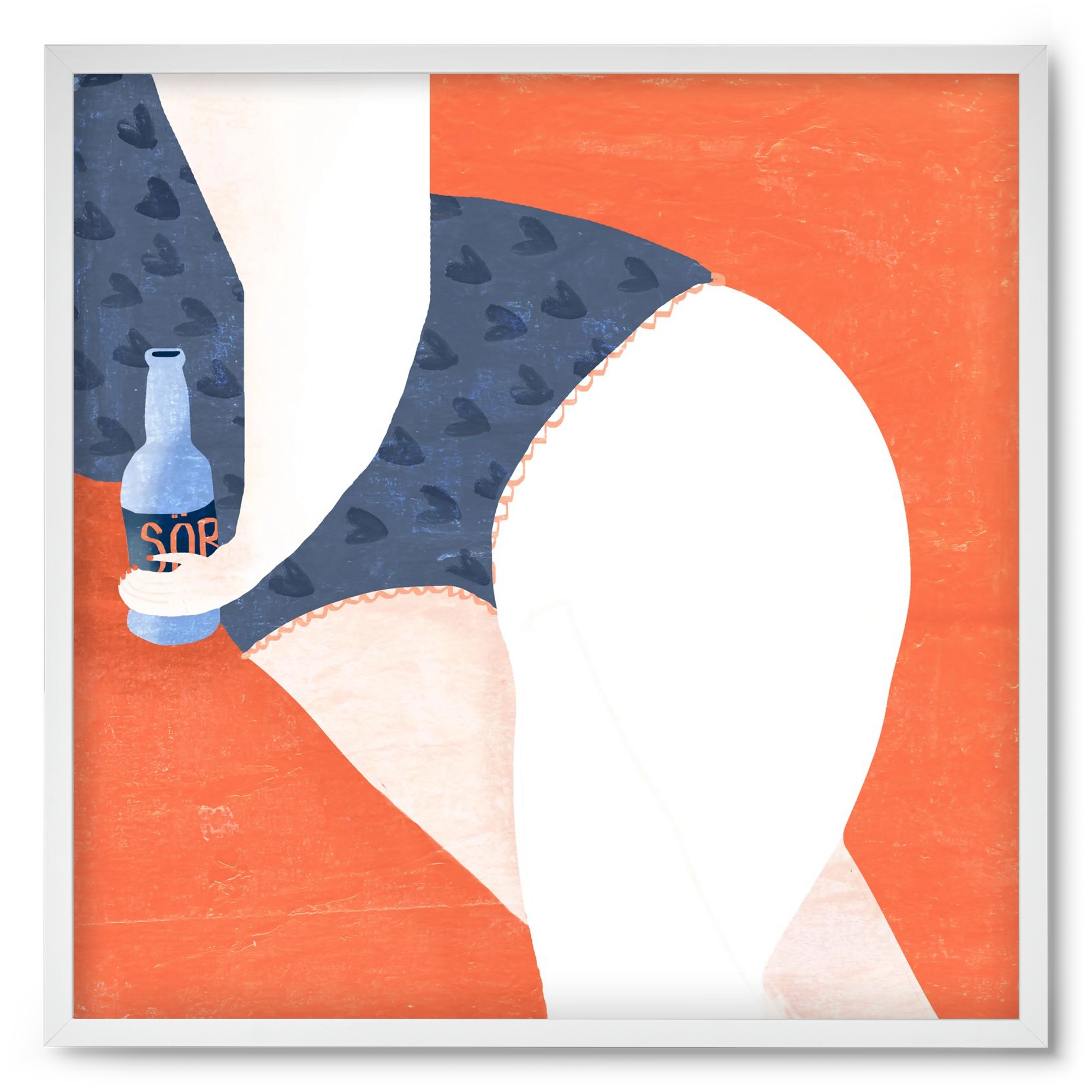 Sör, 50x50 cm (50x50 cm), Fehér keret