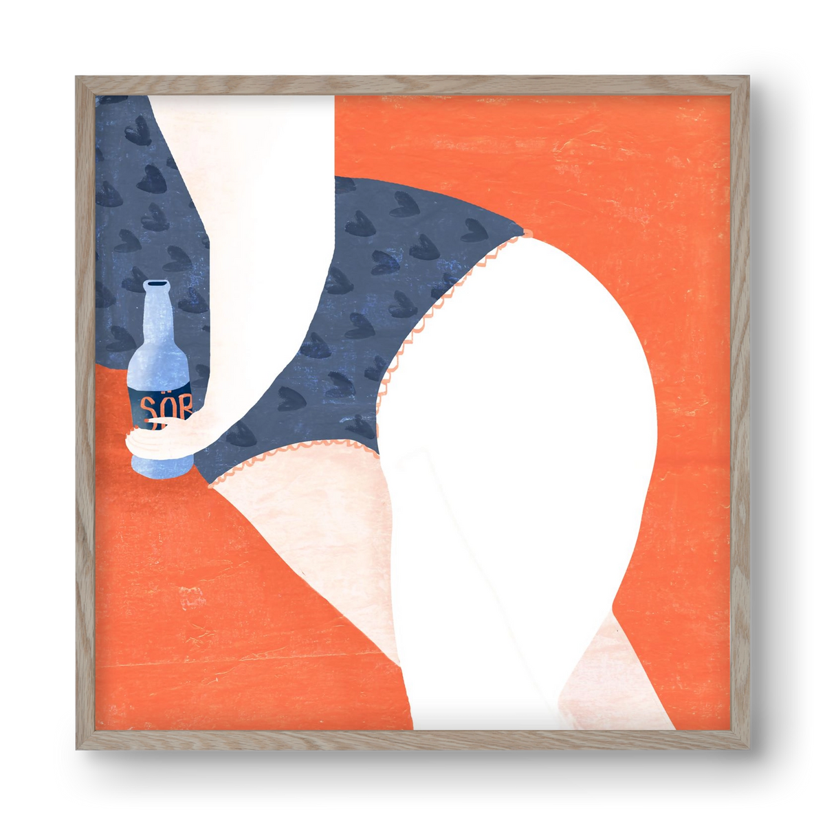 Sör, 40x40 cm (40x40 cm), Tölgy keret