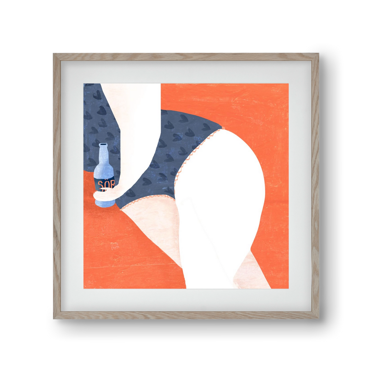 Sör, 30x30 cm (20x20 cm), Tölgy keret, paszpartuval