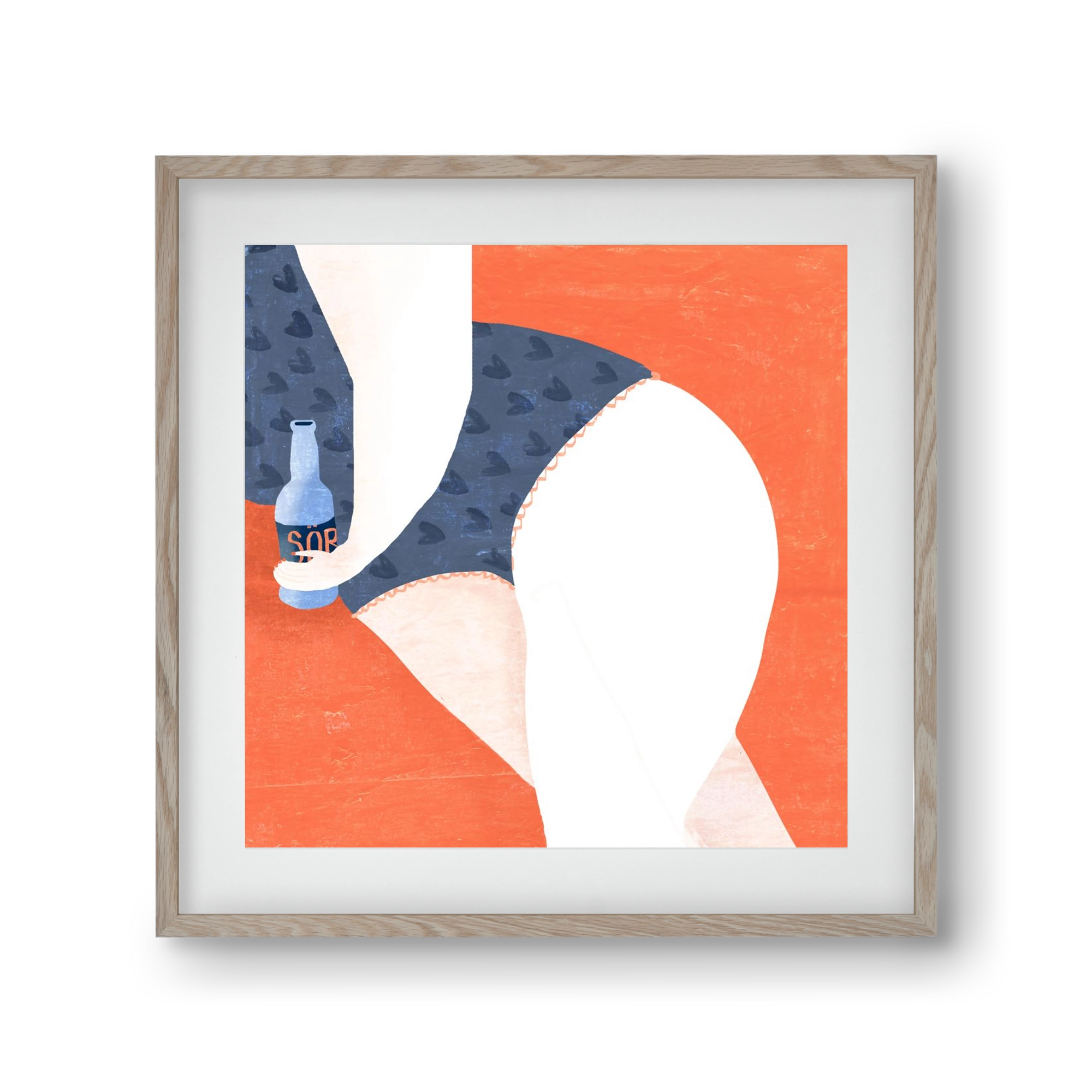 Sör, 30x30 cm (20x20 cm), Tölgy keret, paszpartuval