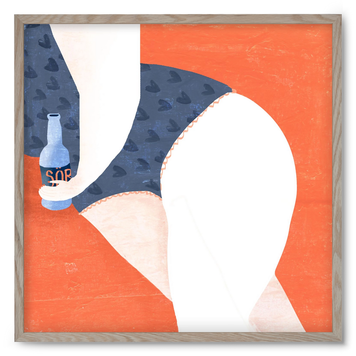 Sör, 50x50 cm (50x50 cm), Tölgy keret