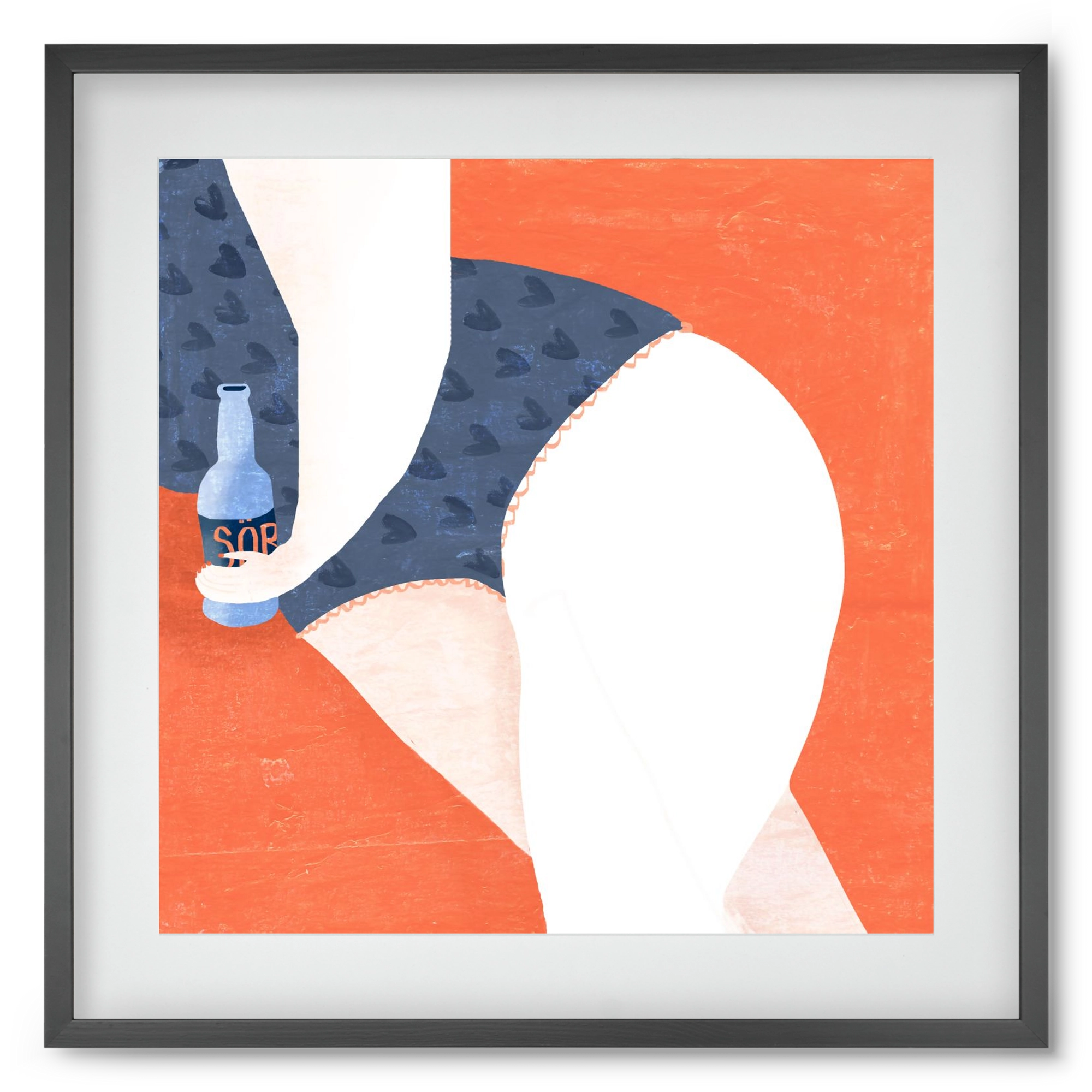 Sör, 50x50 cm (40x40 cm), Fekete keret, paszpartuval