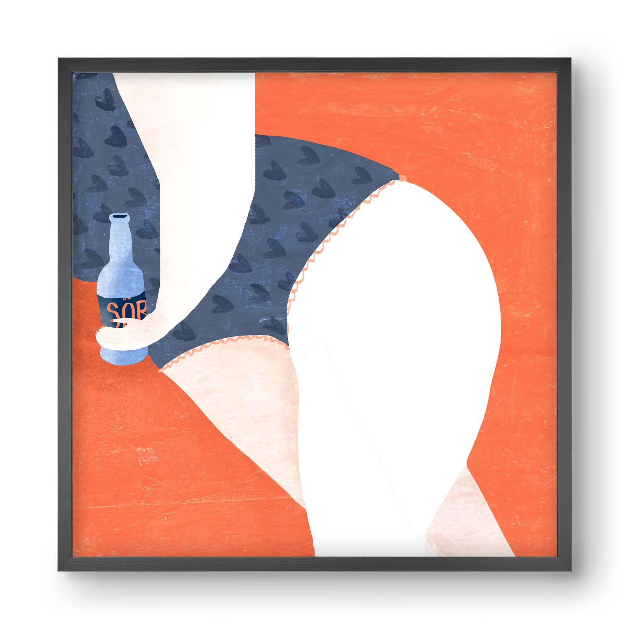 Sör, 40x40 cm (40x40 cm), Fekete keret