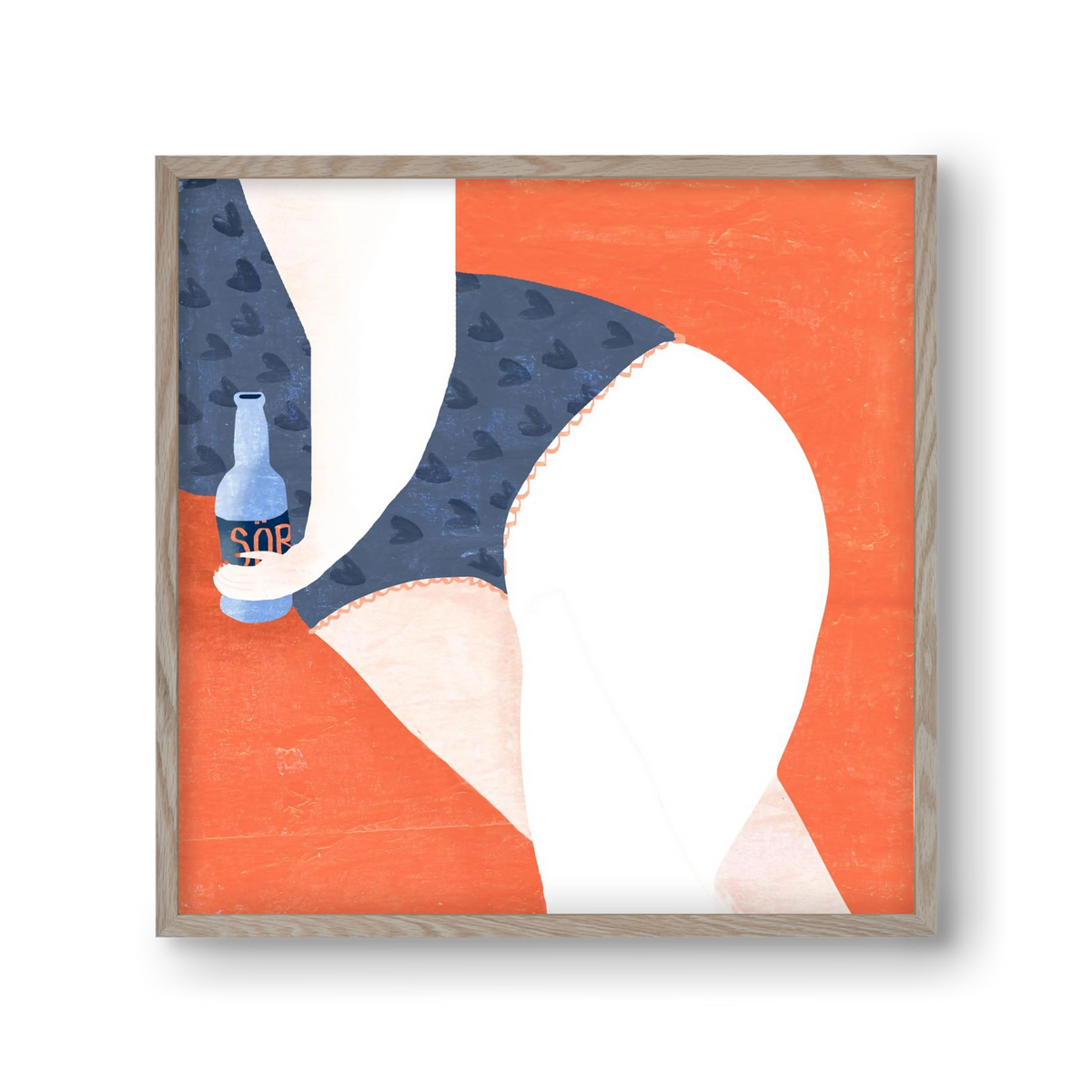 Sör, 30x30 cm (30x30 cm), Tölgy keret