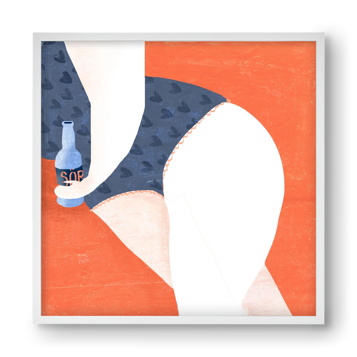 Sör, 40x40 cm (40x40 cm), Fehér keret