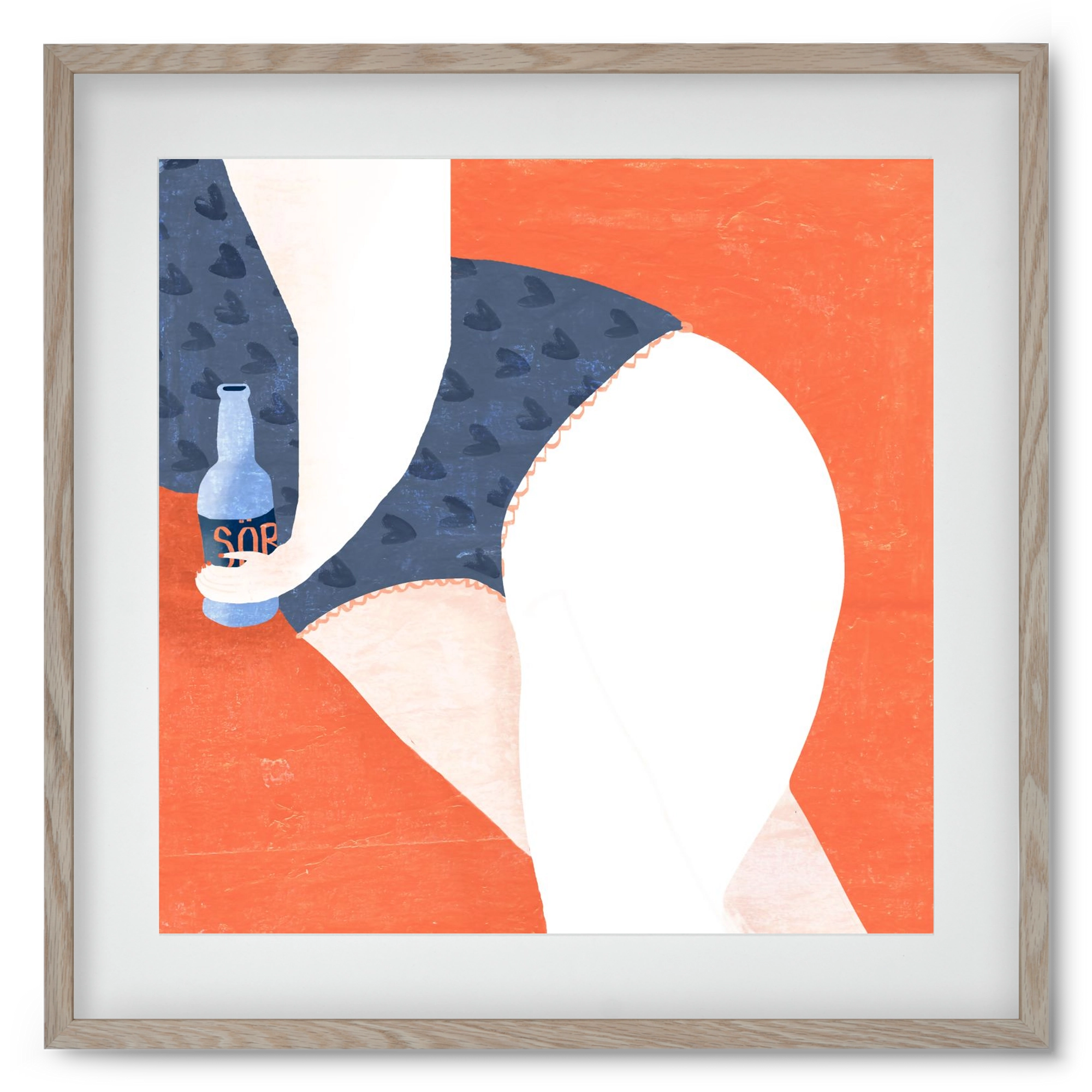 Sör, 50x50 cm (40x40 cm), Tölgy keret, paszpartuval