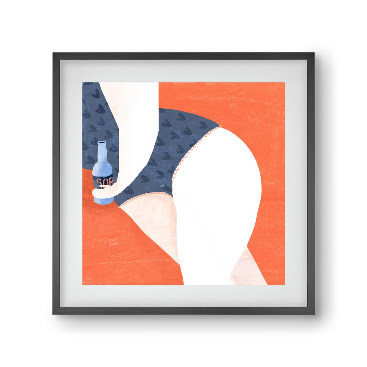 Sör, 30x30 cm (20x20 cm), Fekete keret, paszpartuval