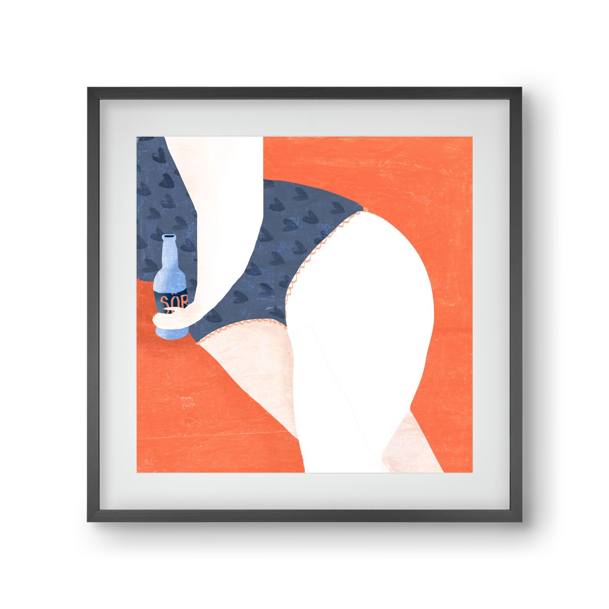 Sör, 30x30 cm (20x20 cm), Fekete keret, paszpartuval