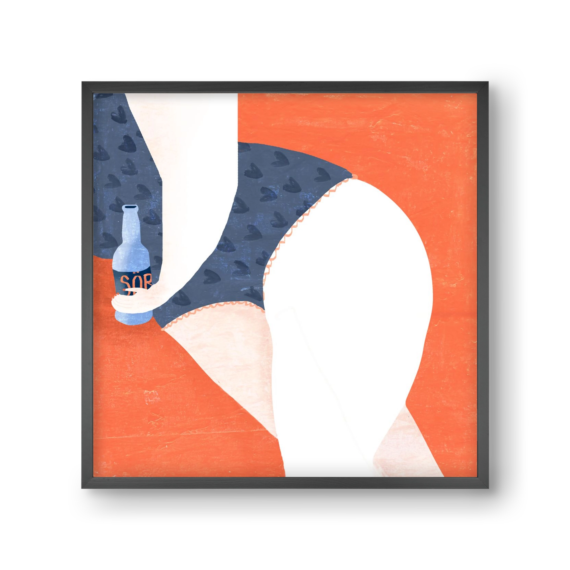 Sör, 30x30 cm (30x30 cm), Fekete keret