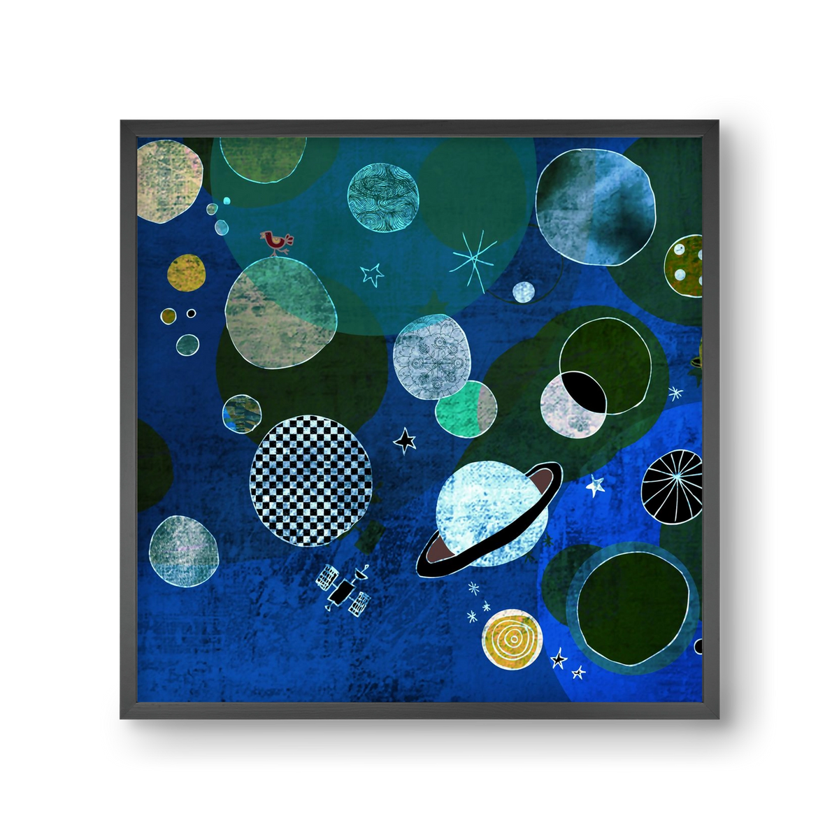 Bolygók, 30x30 cm (30x30 cm), Fekete keret