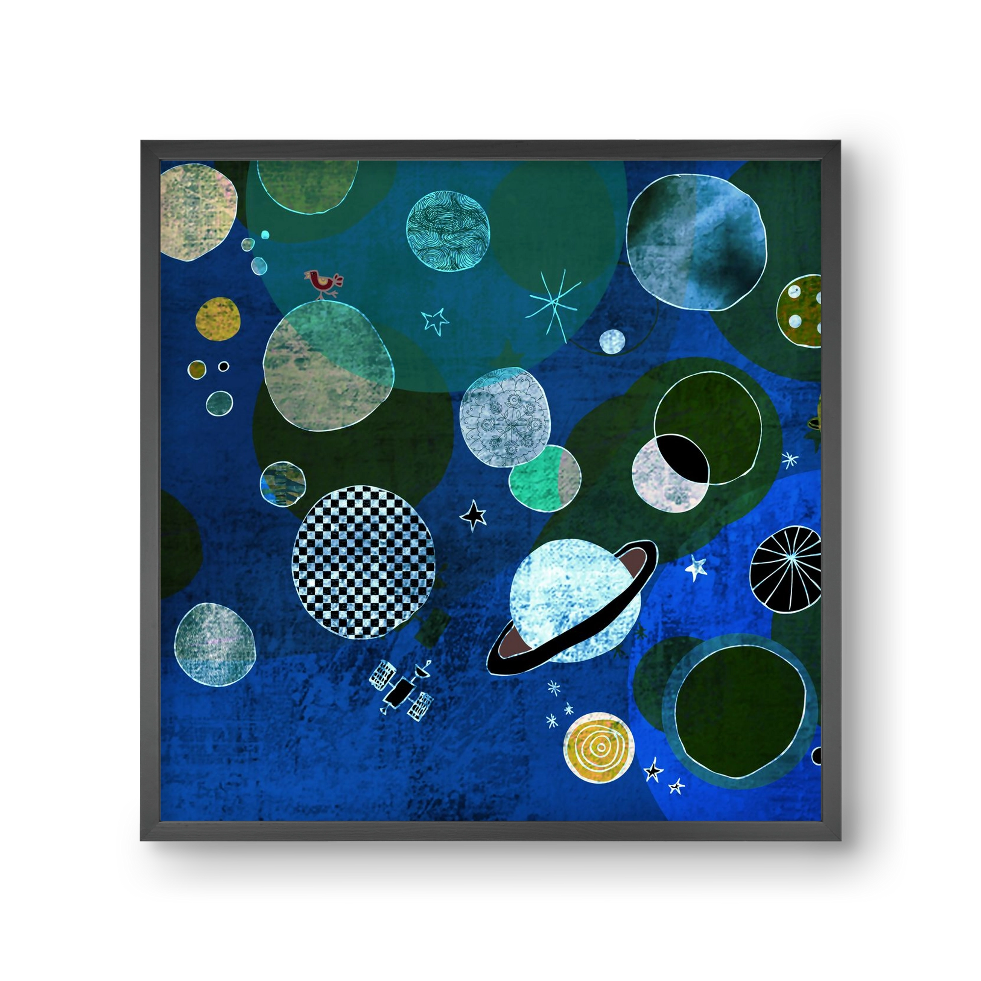 Bolygók, 30x30 cm (30x30 cm), Fekete keret