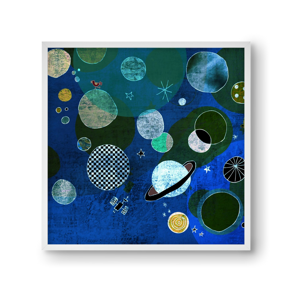 Bolygók, 30x30 cm (30x30 cm), Fehér keret