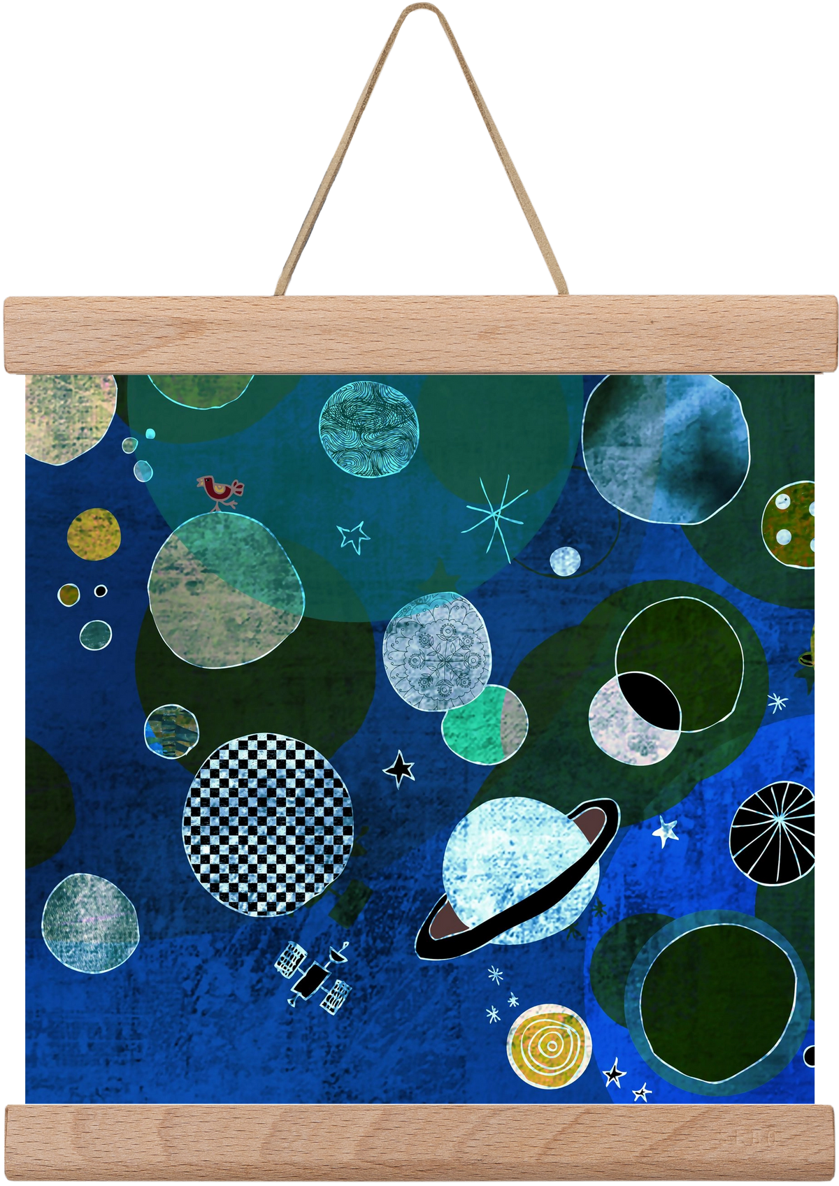 Bolygók, 20x20 cm (20x20 cm), Tölgy akasztó