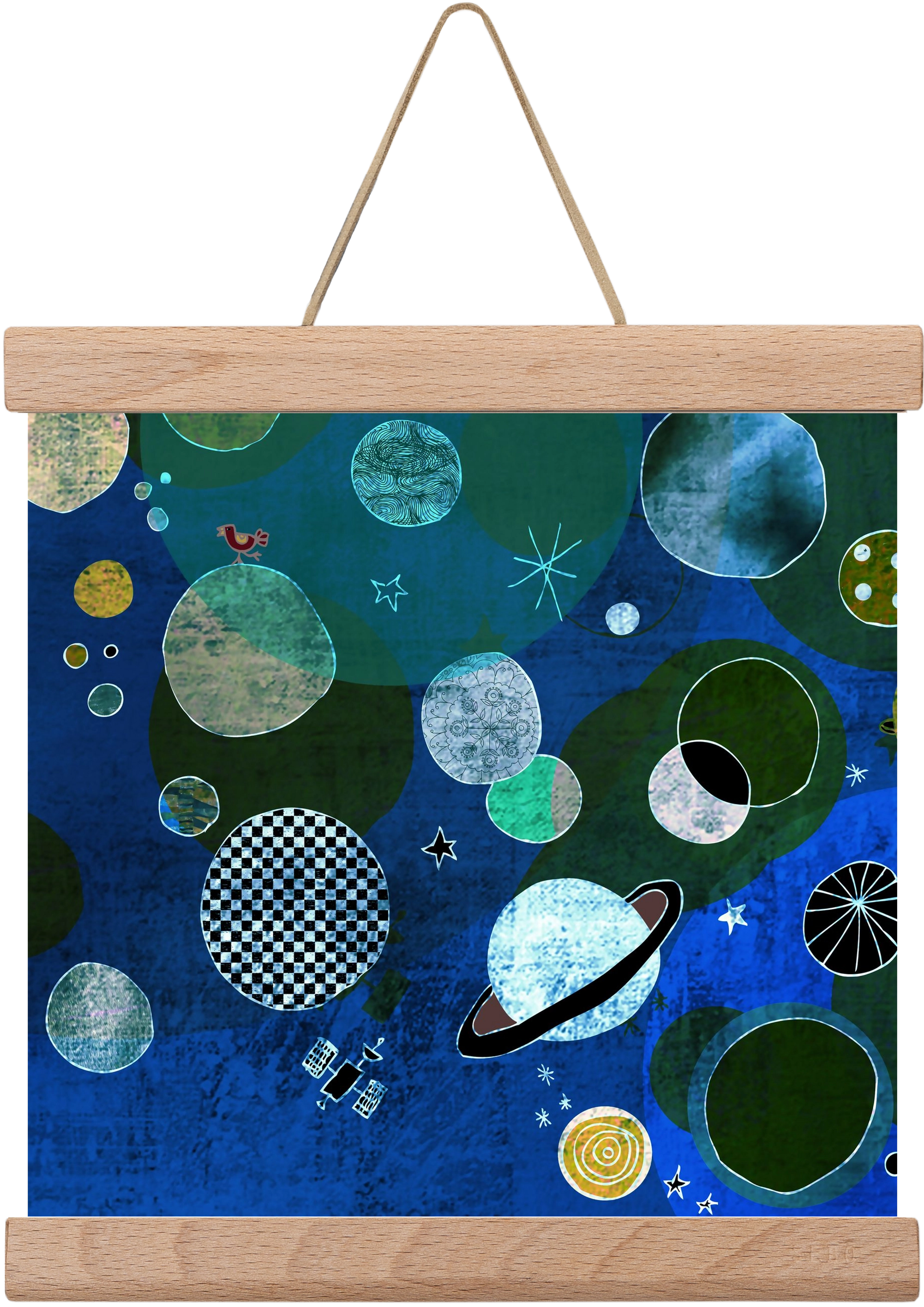 Bolygók, 20x20 cm (20x20 cm), Tölgy akasztó