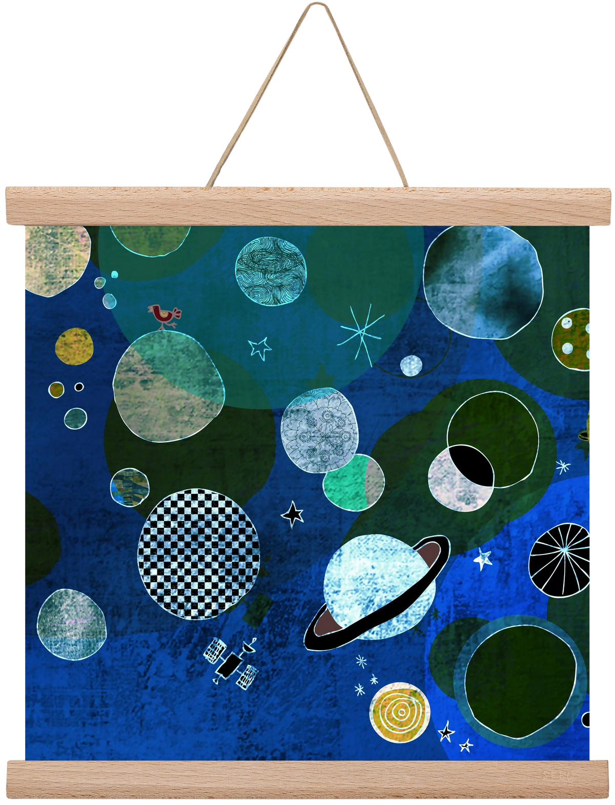 Bolygók, 30x30 cm (30x30 cm), Tölgy akasztó