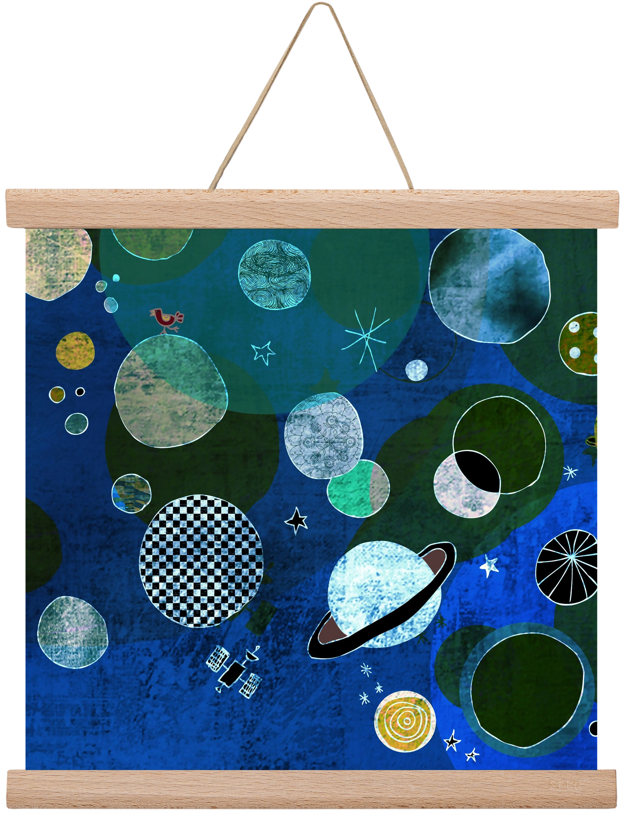 Bolygók, 30x30 cm (30x30 cm), Tölgy akasztó