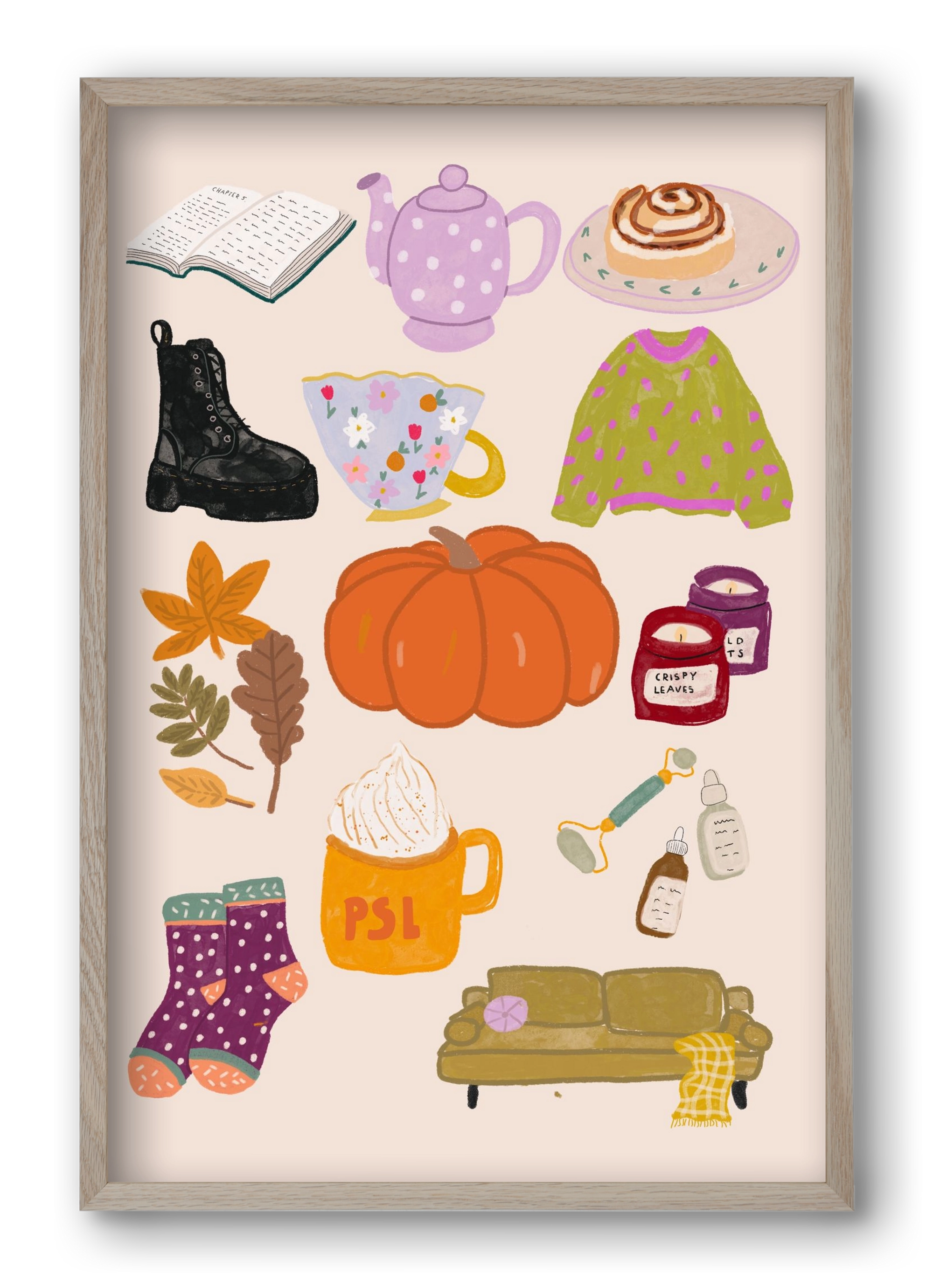 Lovely Autumn , 40x60 cm (40x60 cm), Tölgy keret